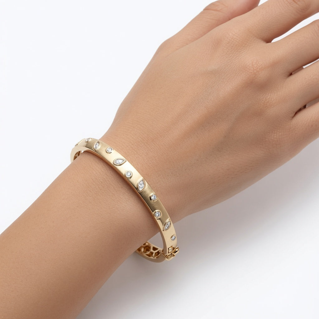 Gypsy-Set Diamond Bangle