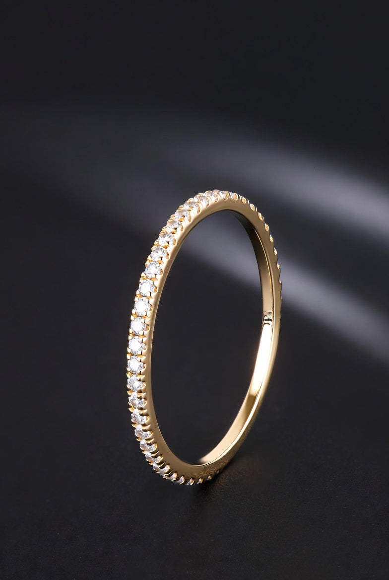 18K Slim Pave Eternity Band