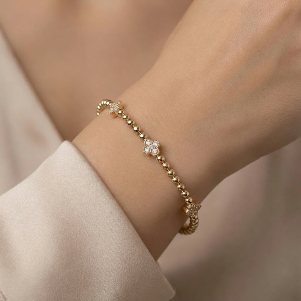 Golden Bead Blossom Bracelet