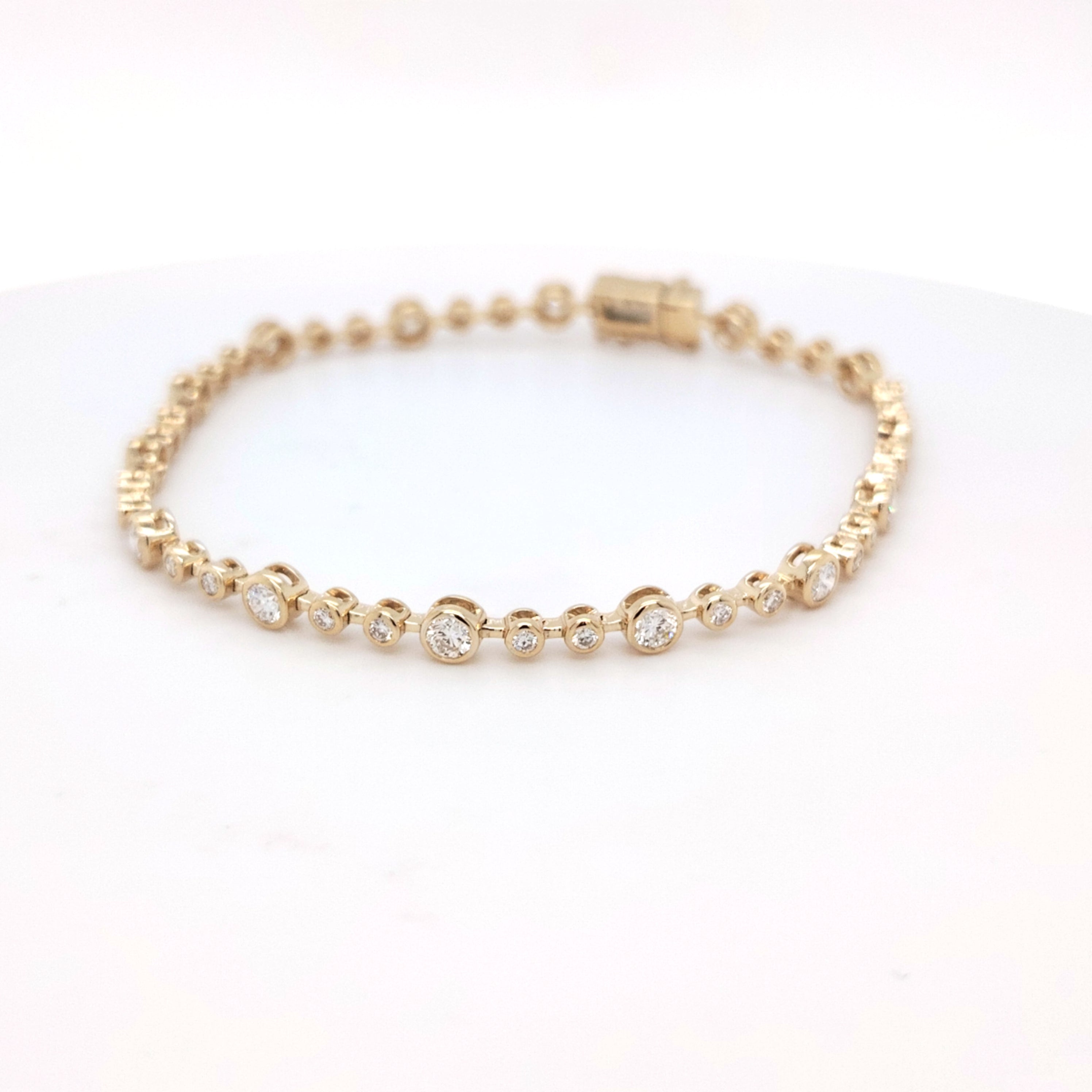 Bezel-Set Diamond Tennis Bracelet