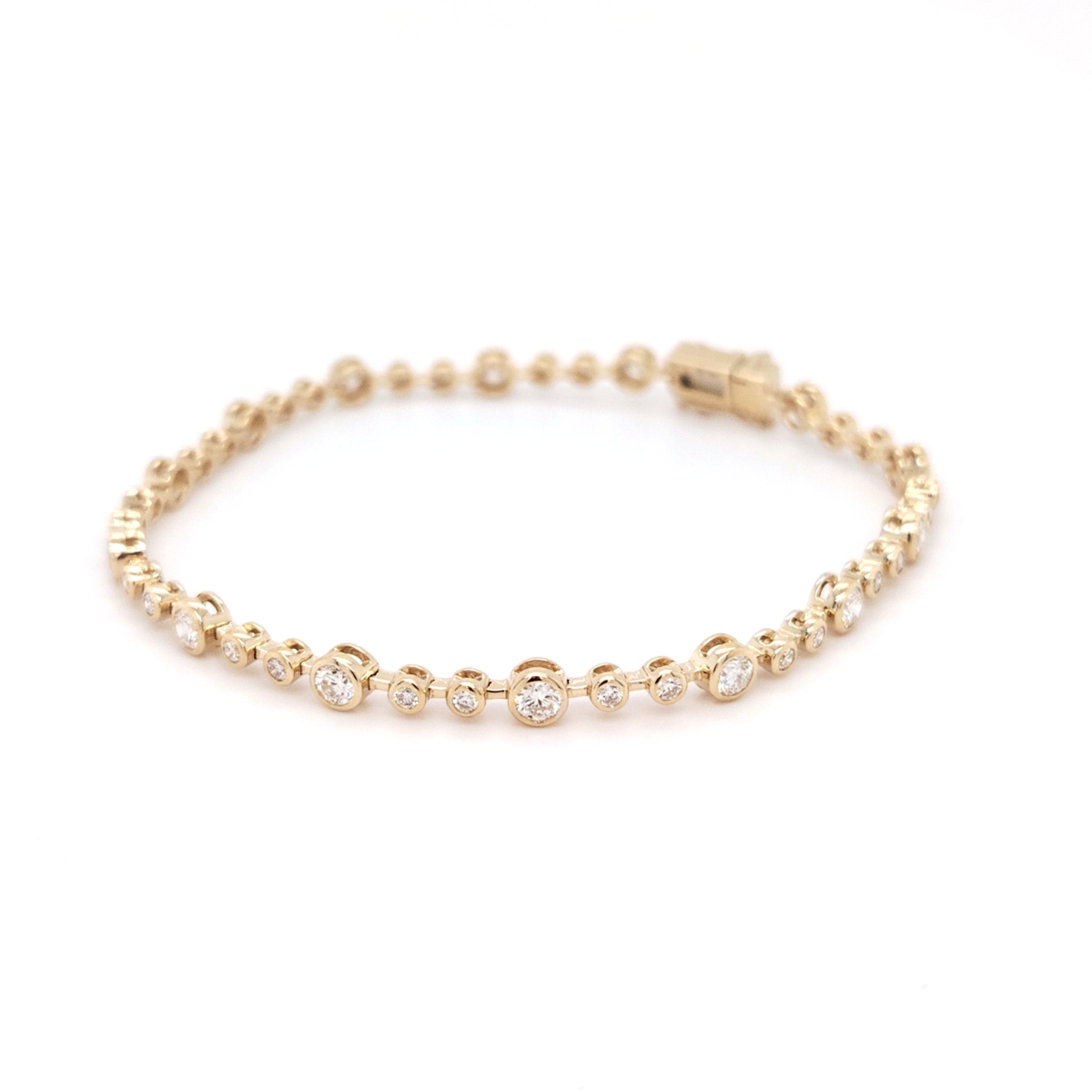 Bezel-Set Diamond Tennis Bracelet