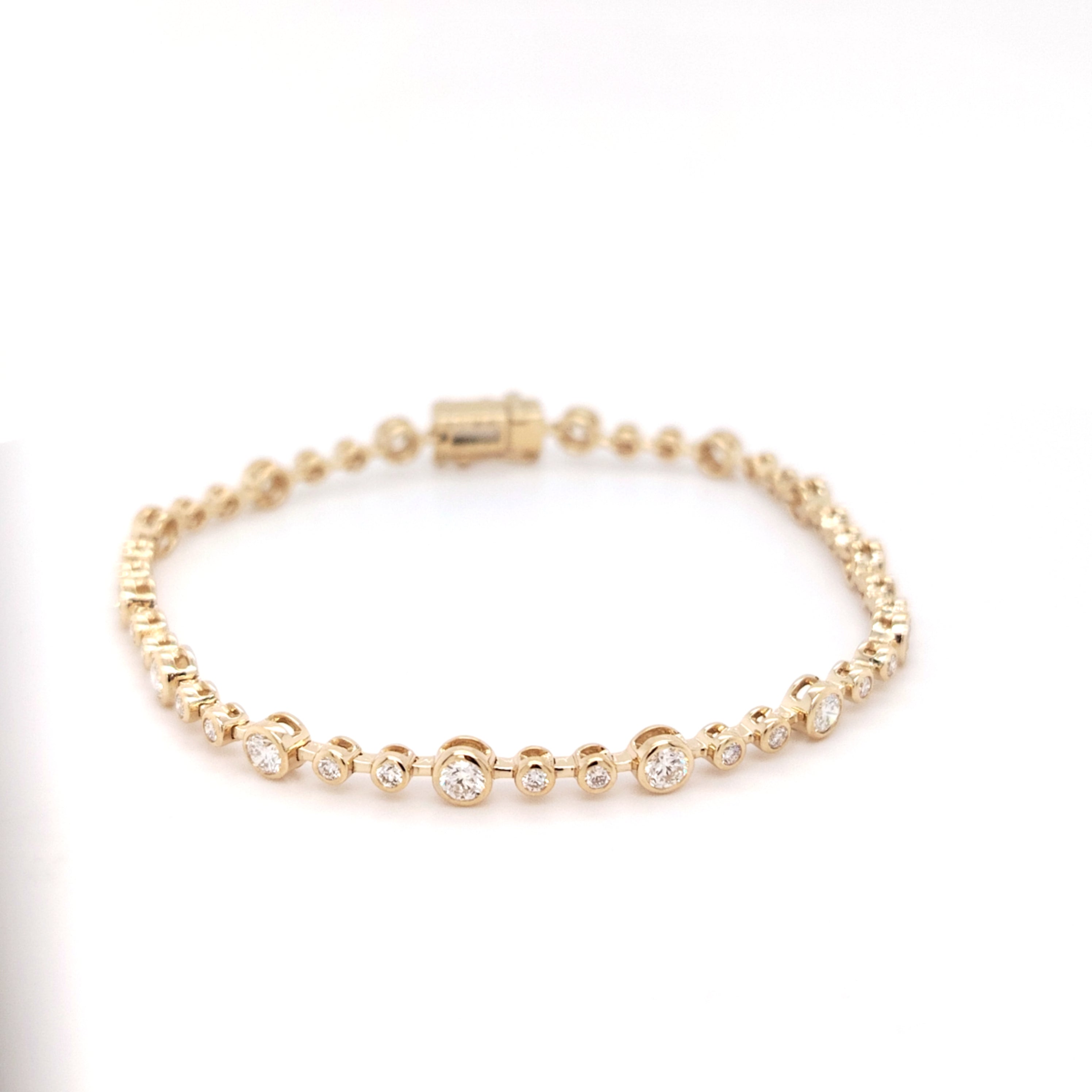 Bezel-Set Diamond Tennis Bracelet
