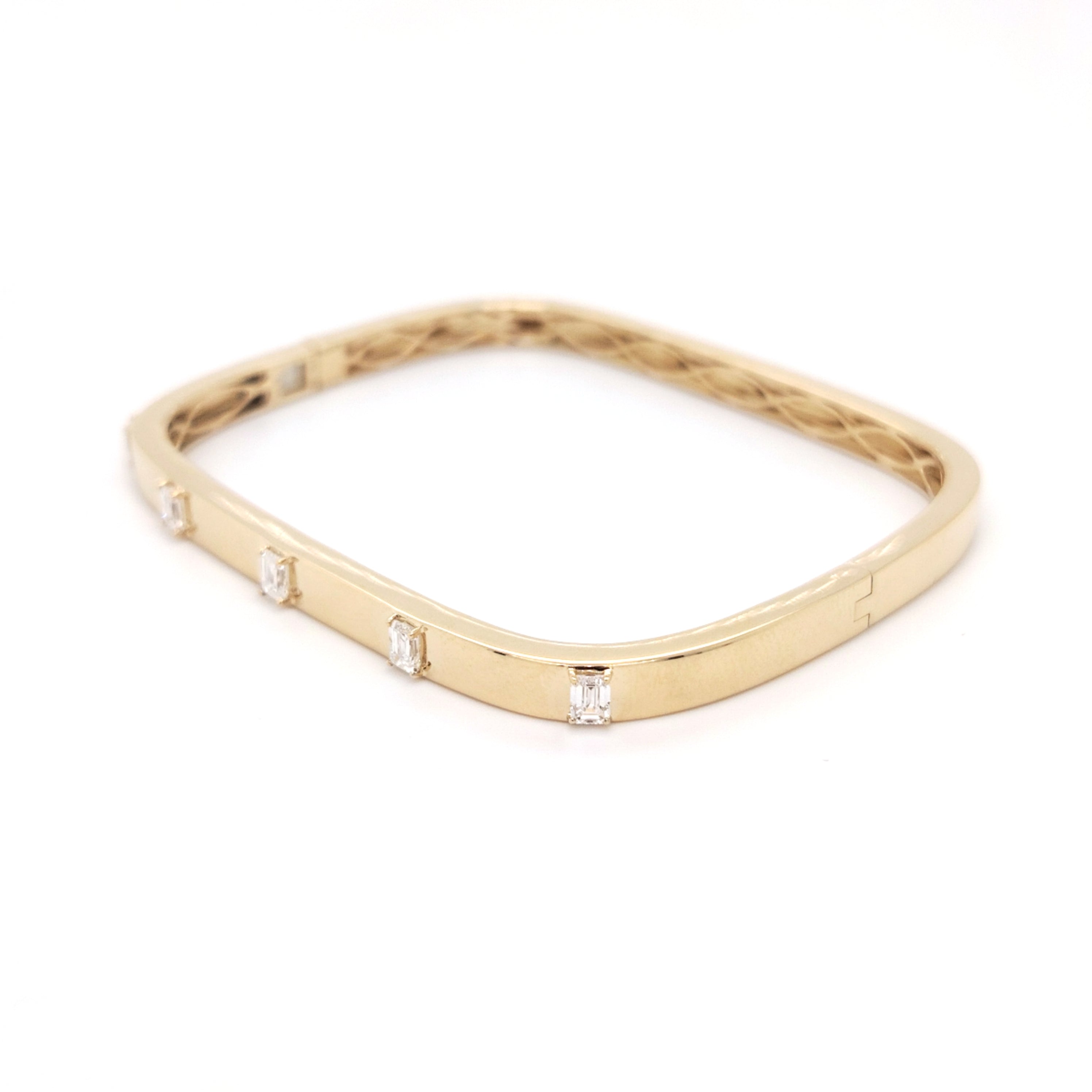 Square Diamond Bangle Bracelet