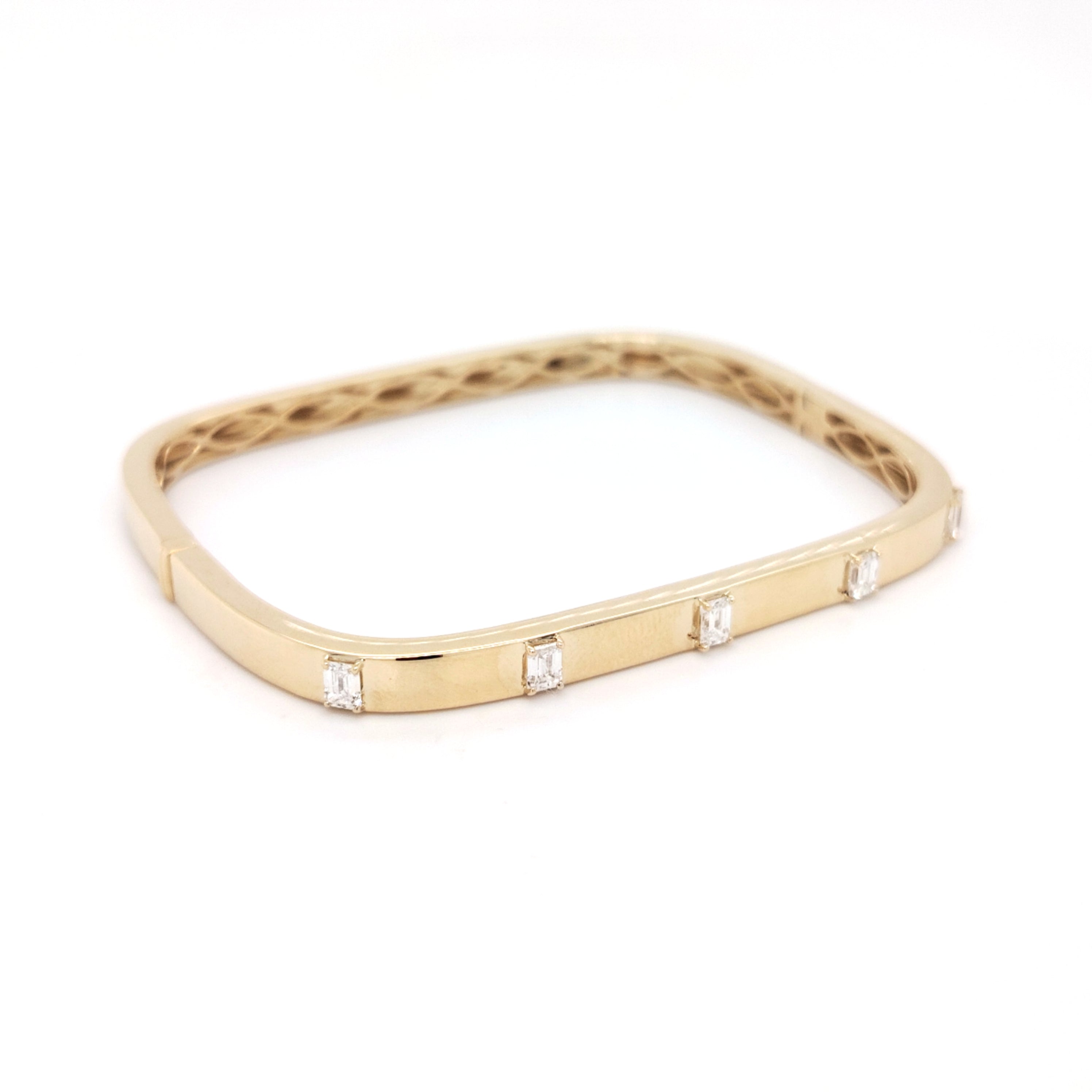 Square Diamond Bangle Bracelet