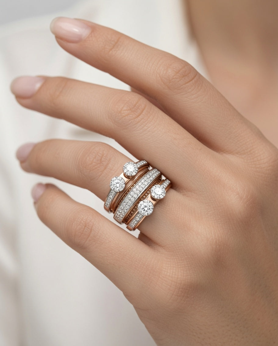 Radiant Cascade Diamond Ring