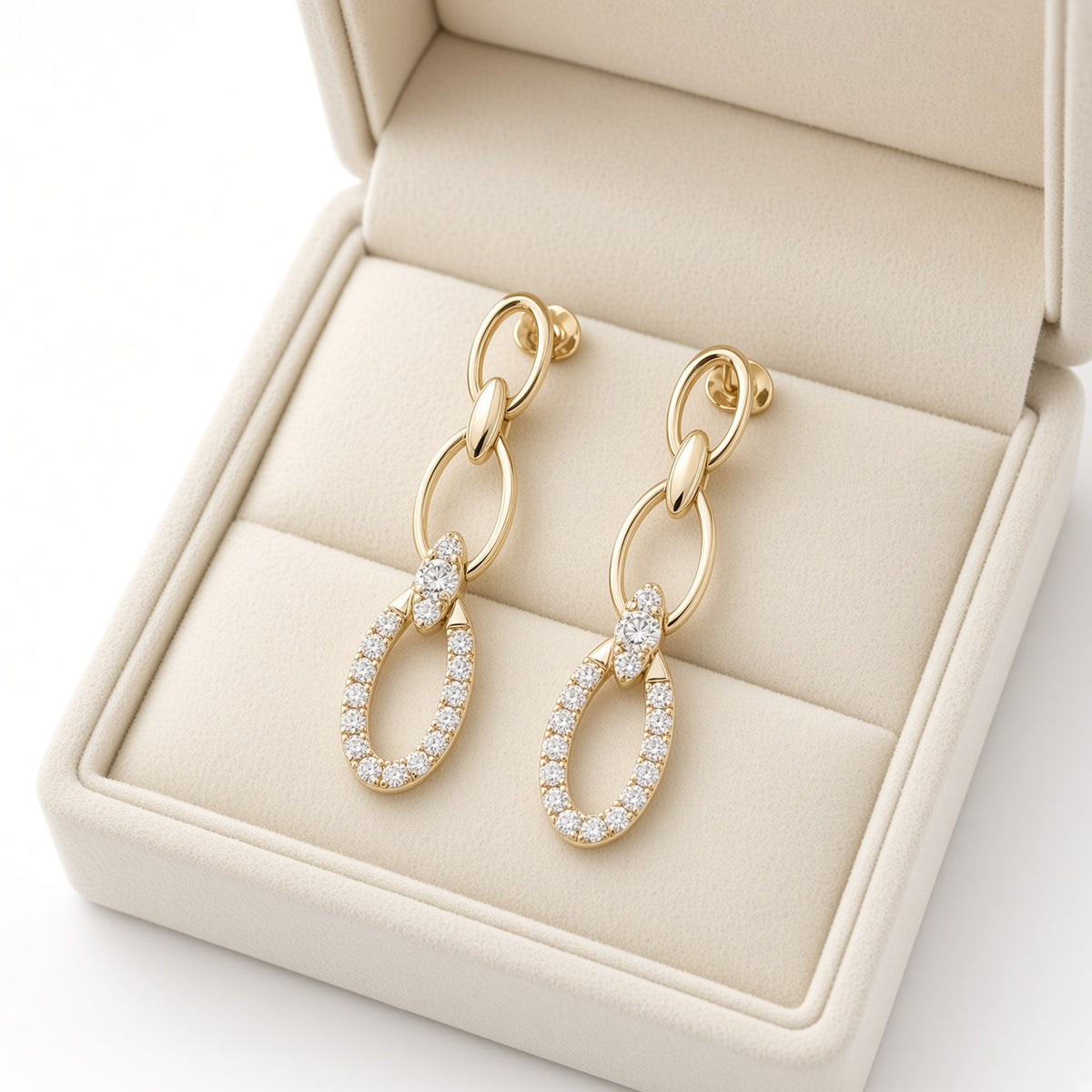 Linked Teardrop Statement Earrings