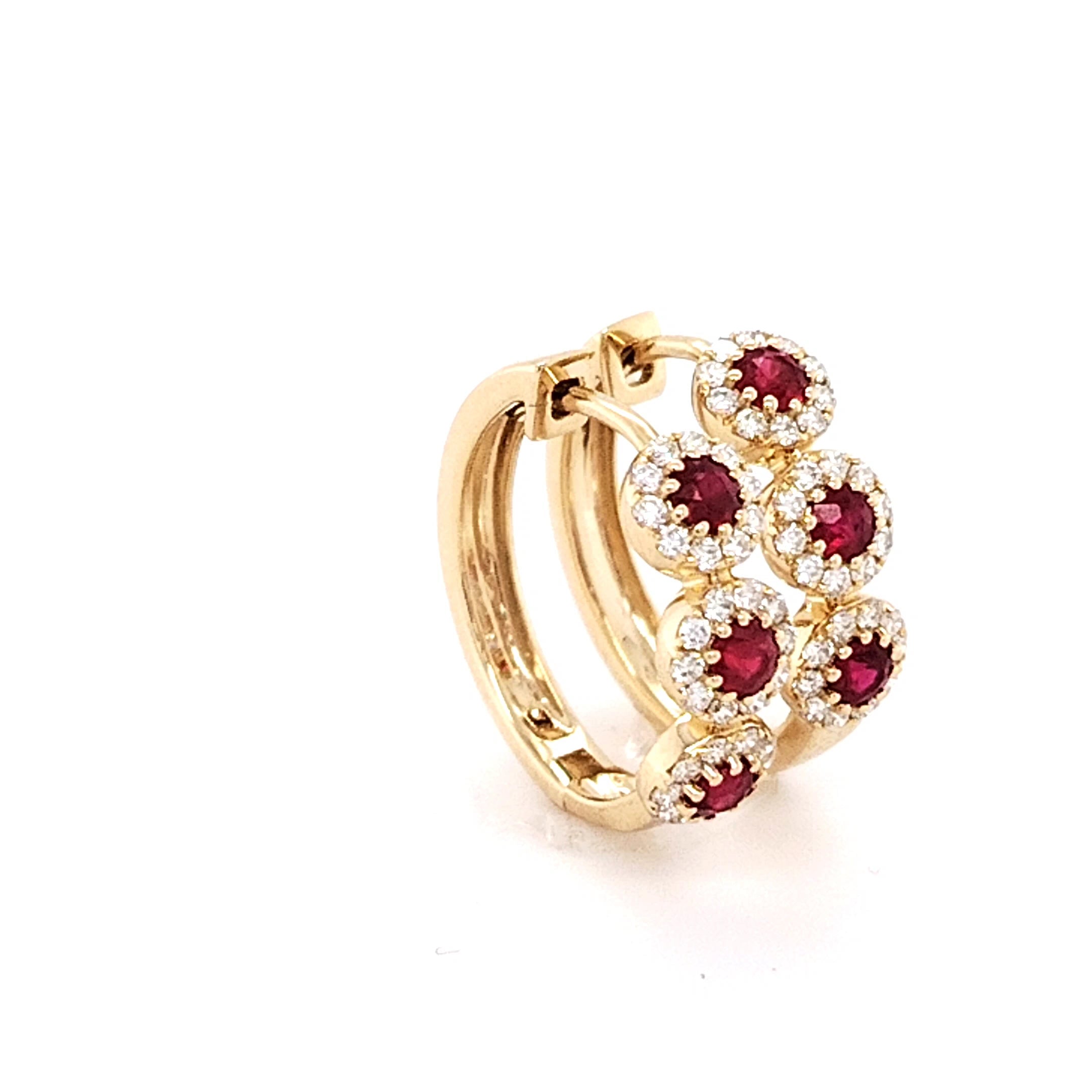 RUBY HALO DOUBLE HOOPS