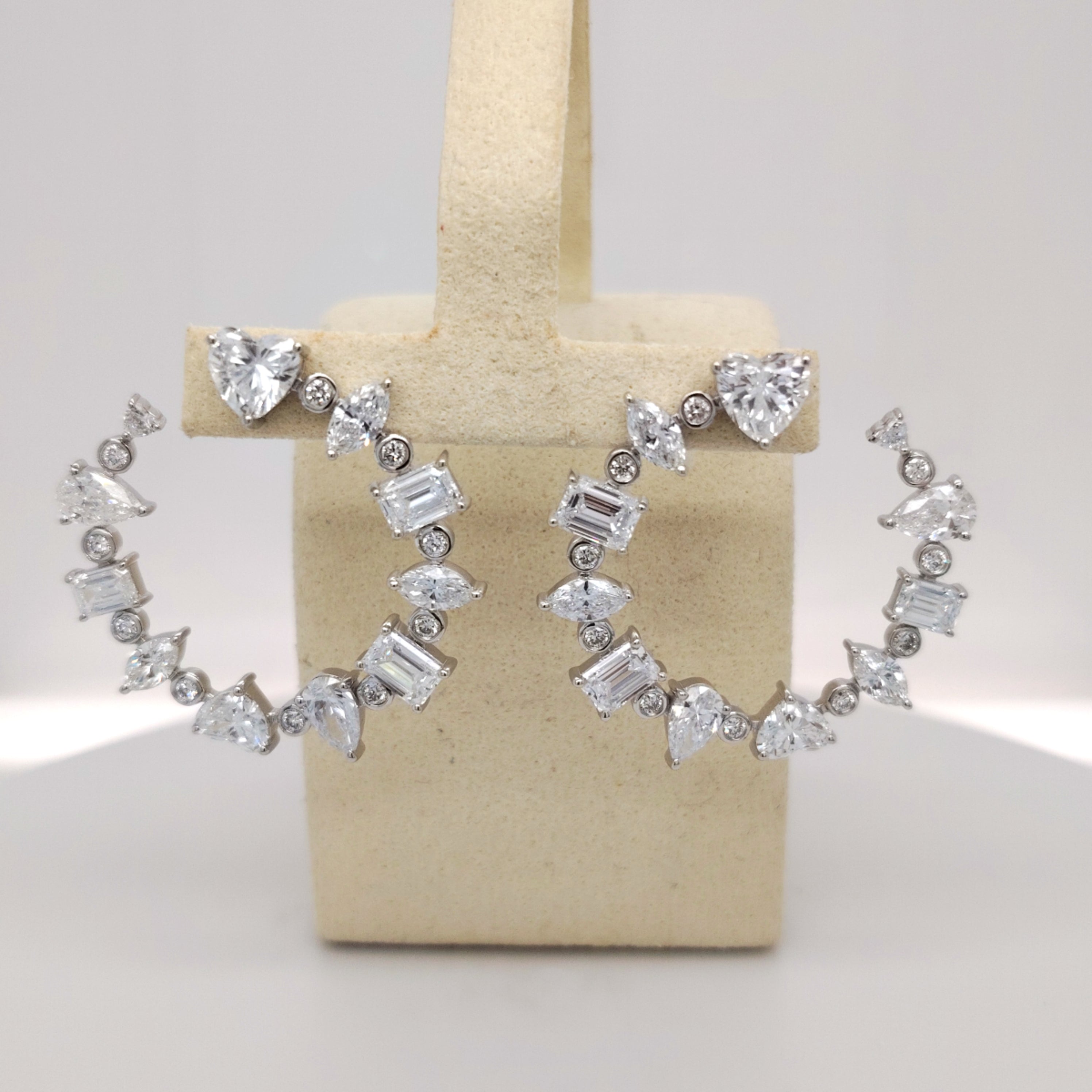 Aurora Cascade Diamond Hoop Earrings