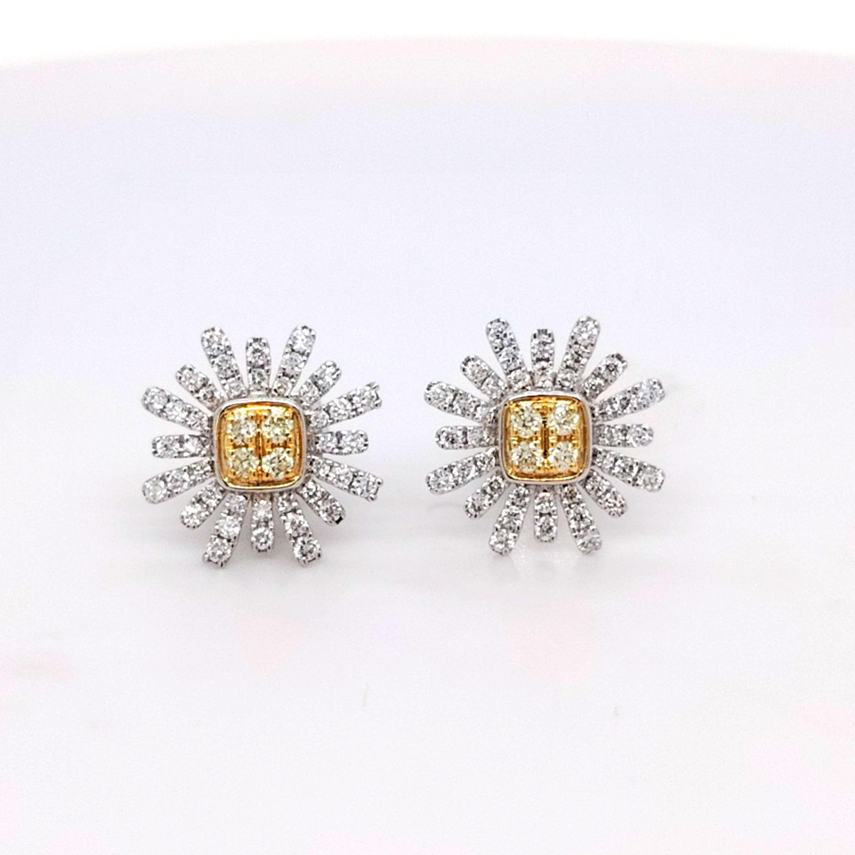 Citron Ray Bloom Diamond Stud Earrings