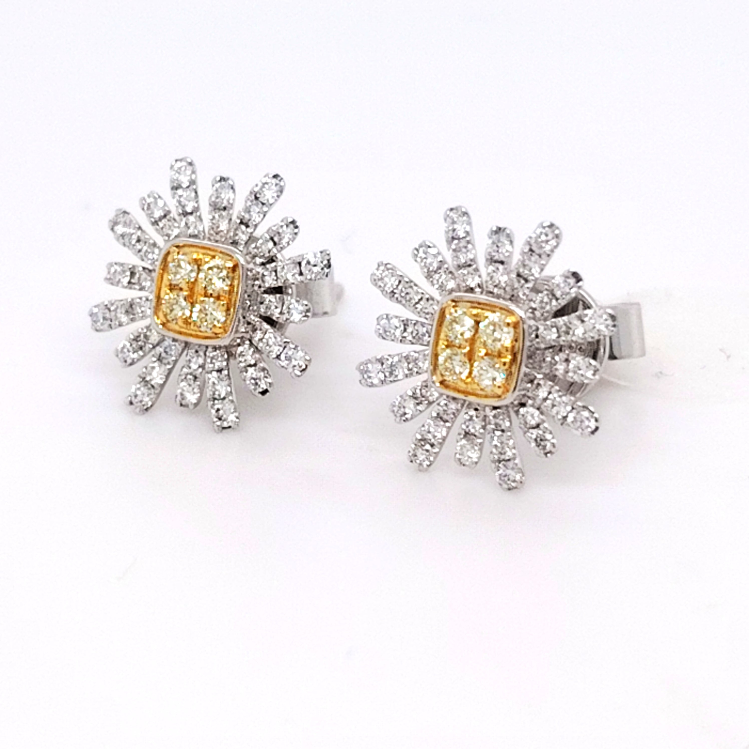 Citron Ray Bloom Diamond Stud Earrings