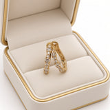 Wavy Diamond Huggie Hoops
