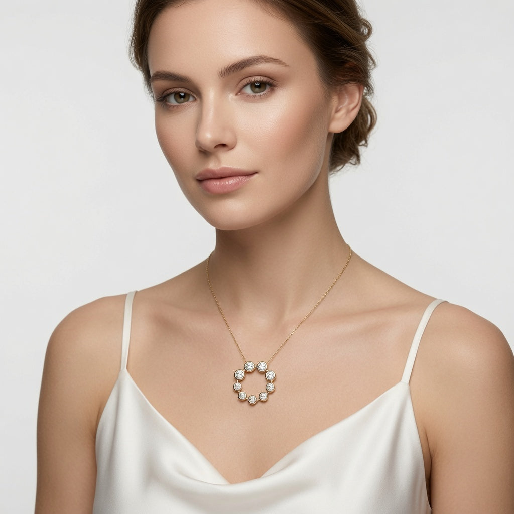 Celestial Halo Diamond Pendant