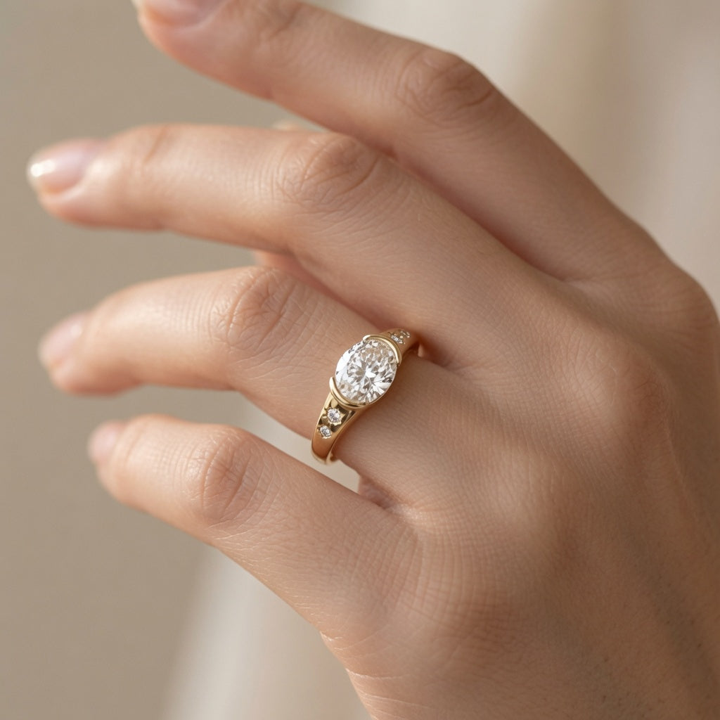 Celestial Oval Diamond Ring