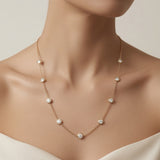 Bezel Diamond Station Necklace