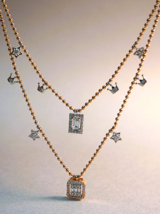 Exquisite Double Charm with Star Necklace