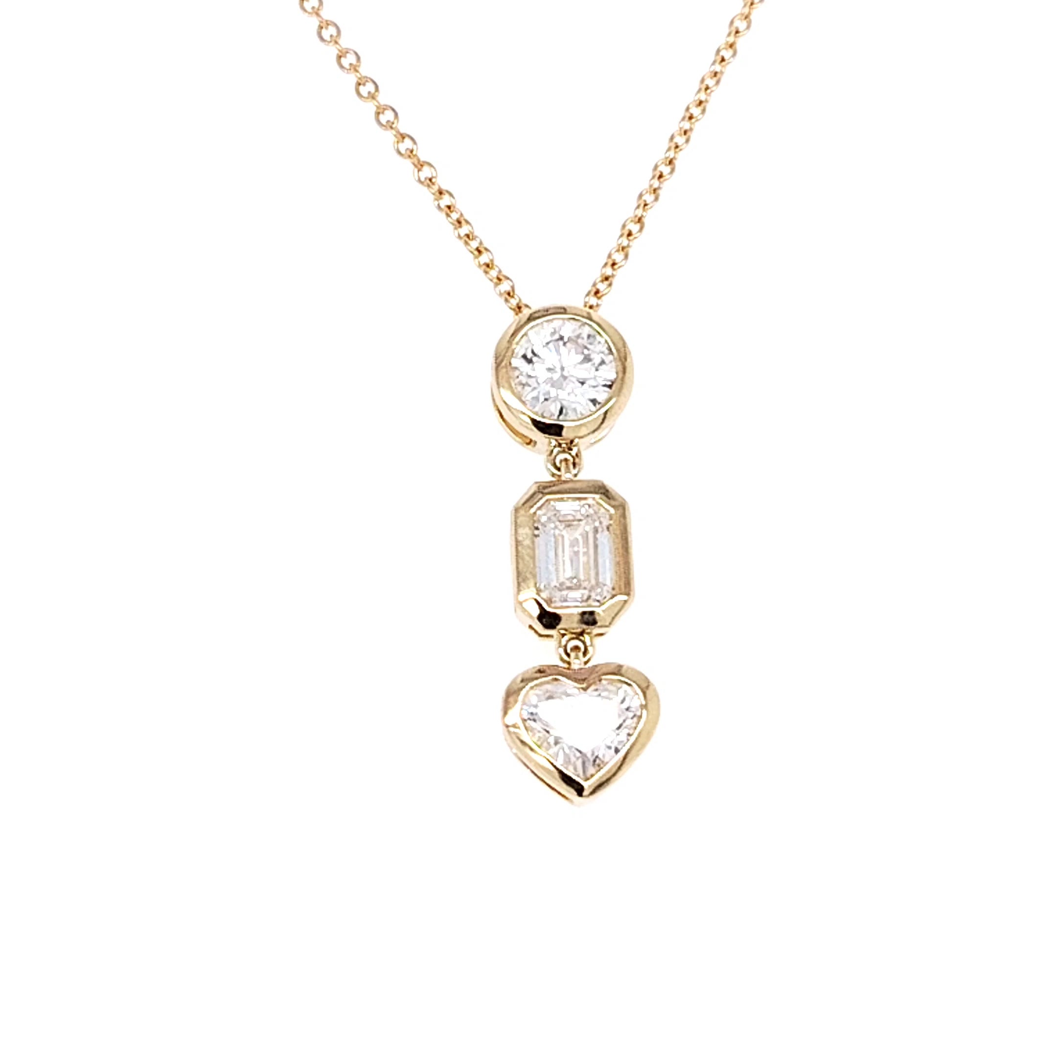 Celestial Trio Bezel Diamond Pendant