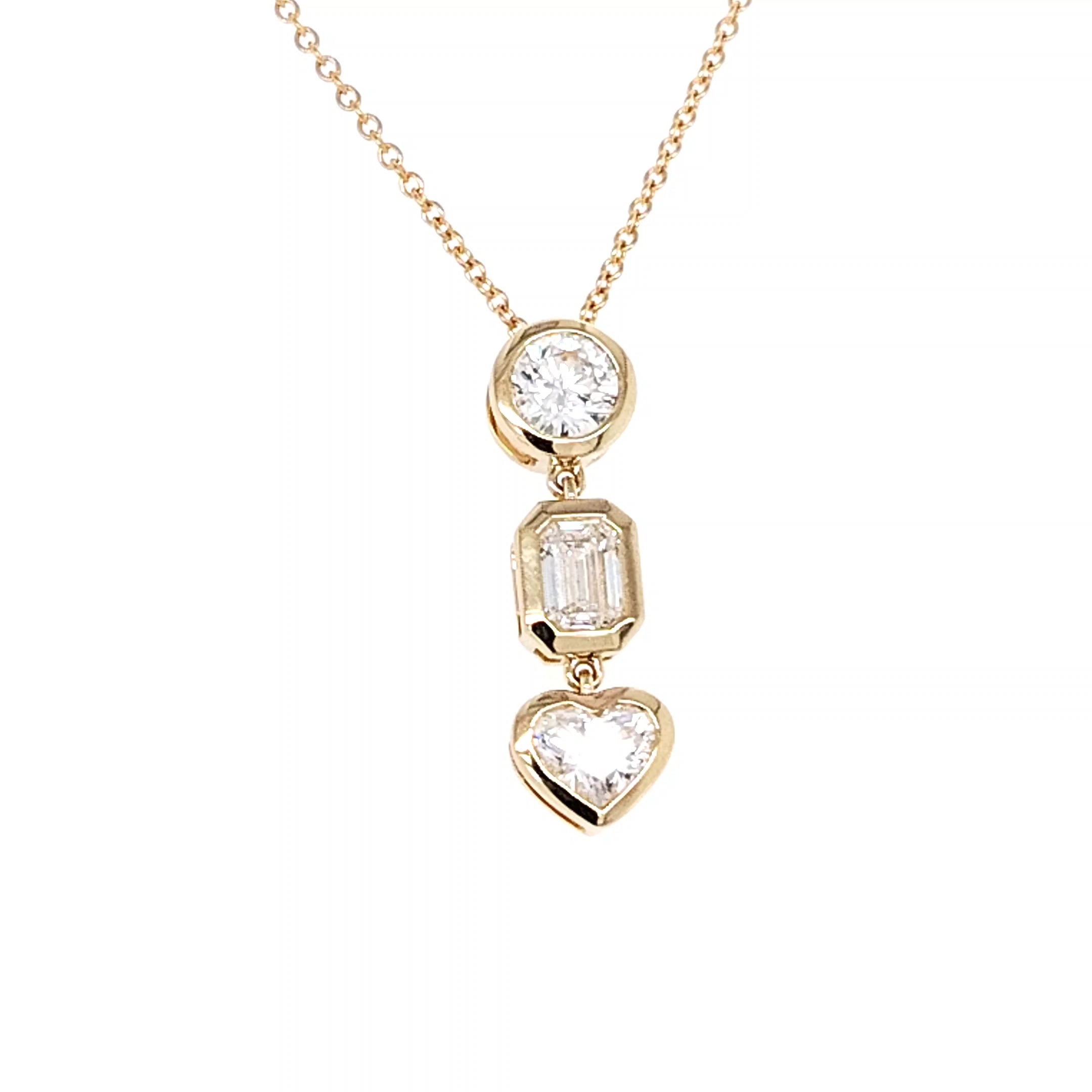 Celestial Trio Bezel Diamond Pendant