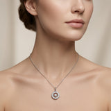 Dancing Diamond Halo Pendant