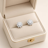 Diamond Halo Stud Earrings