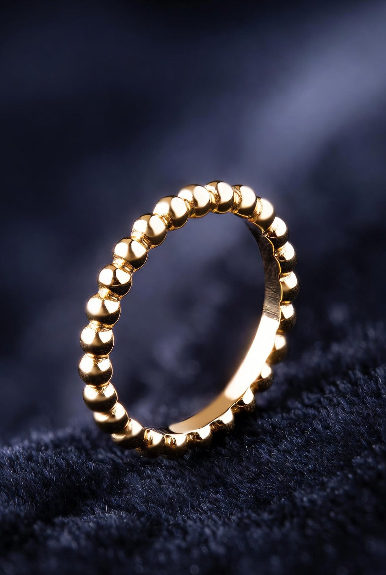 18k Eternal Beaded Gold Ring