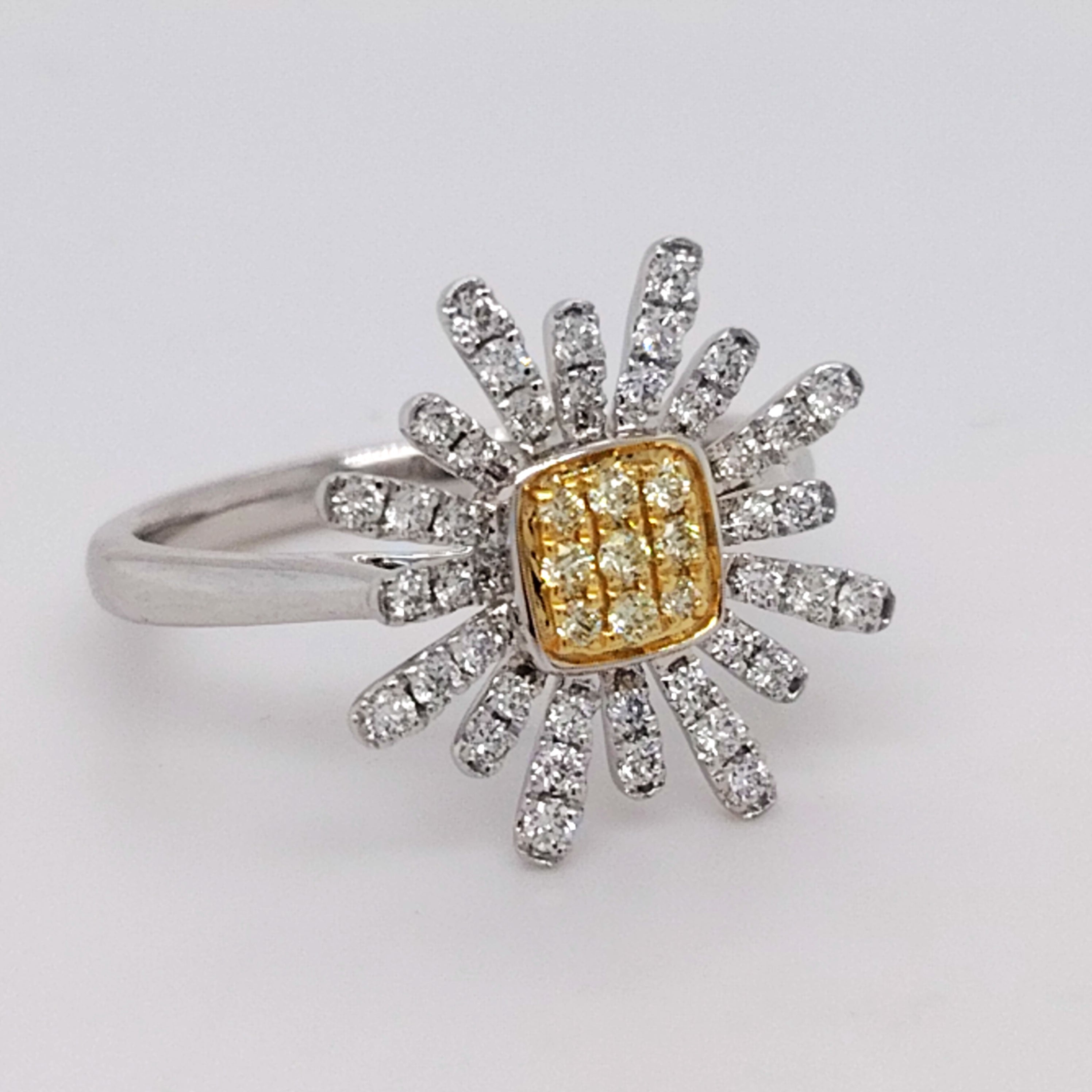 Radiant Sunburst Diamond Ring