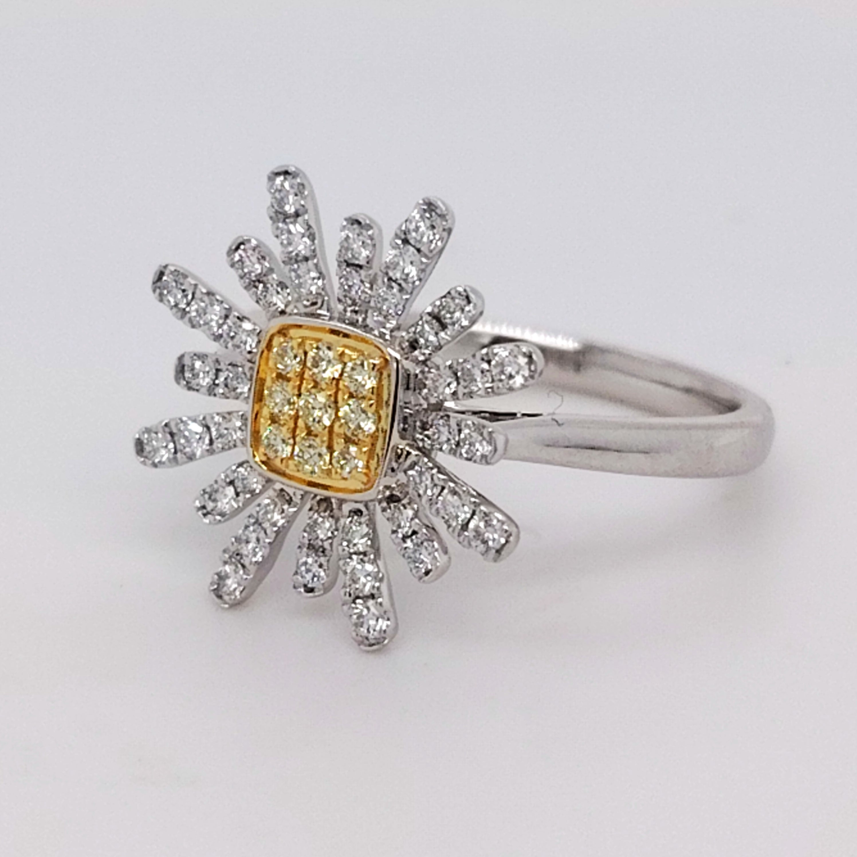 Radiant Sunburst Diamond Ring