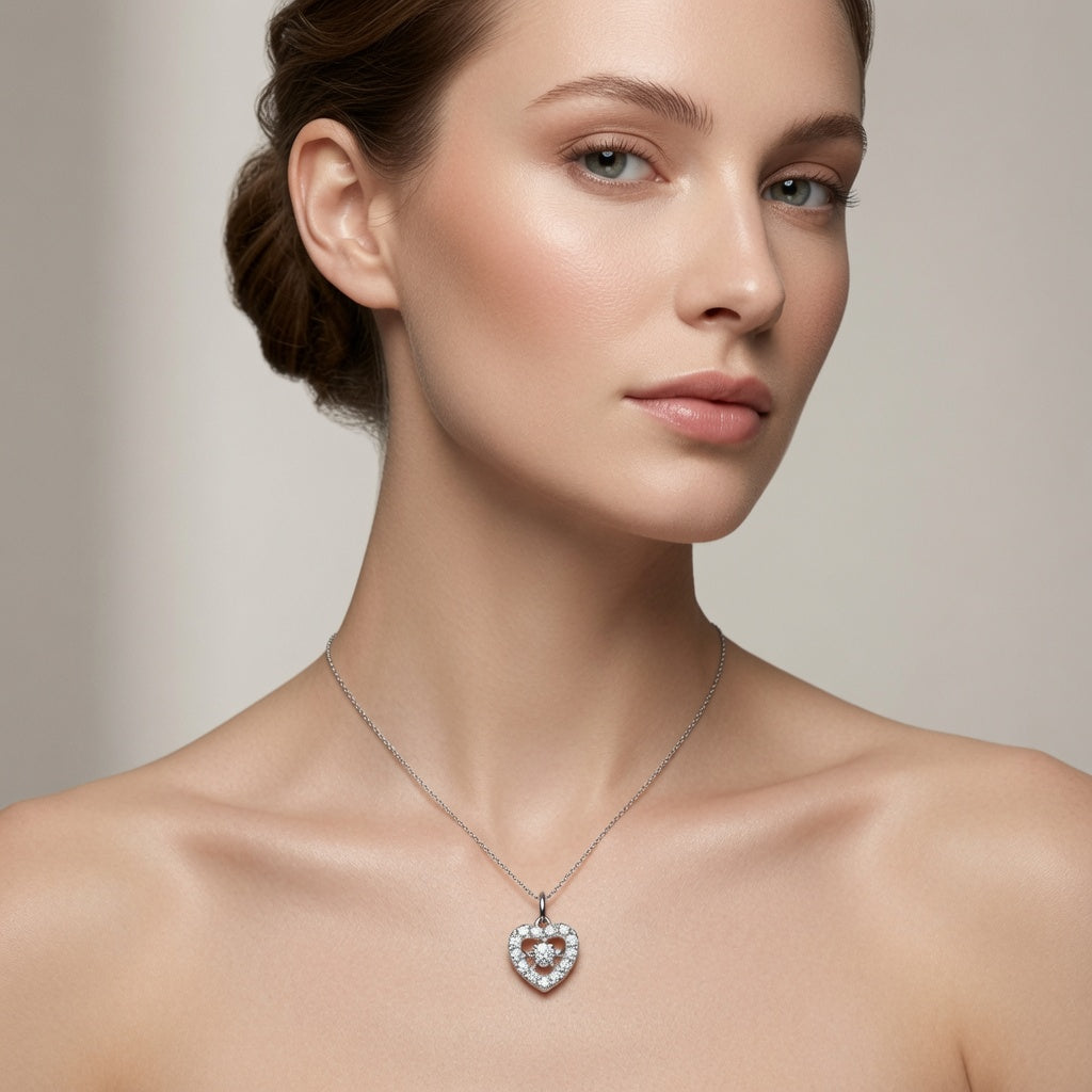 Diamond Outline Heart Pendant