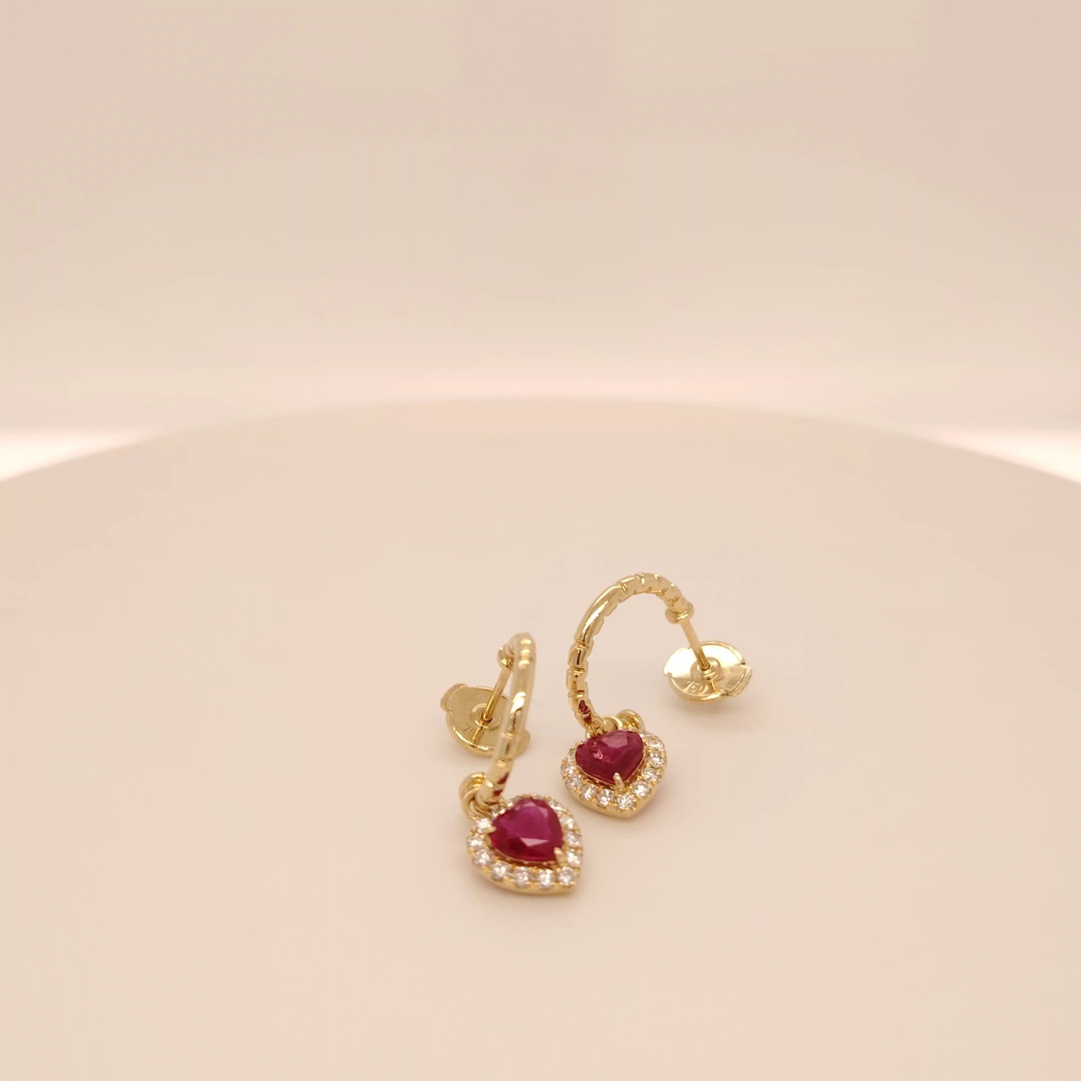 Ruby Heart Whisper Earrings