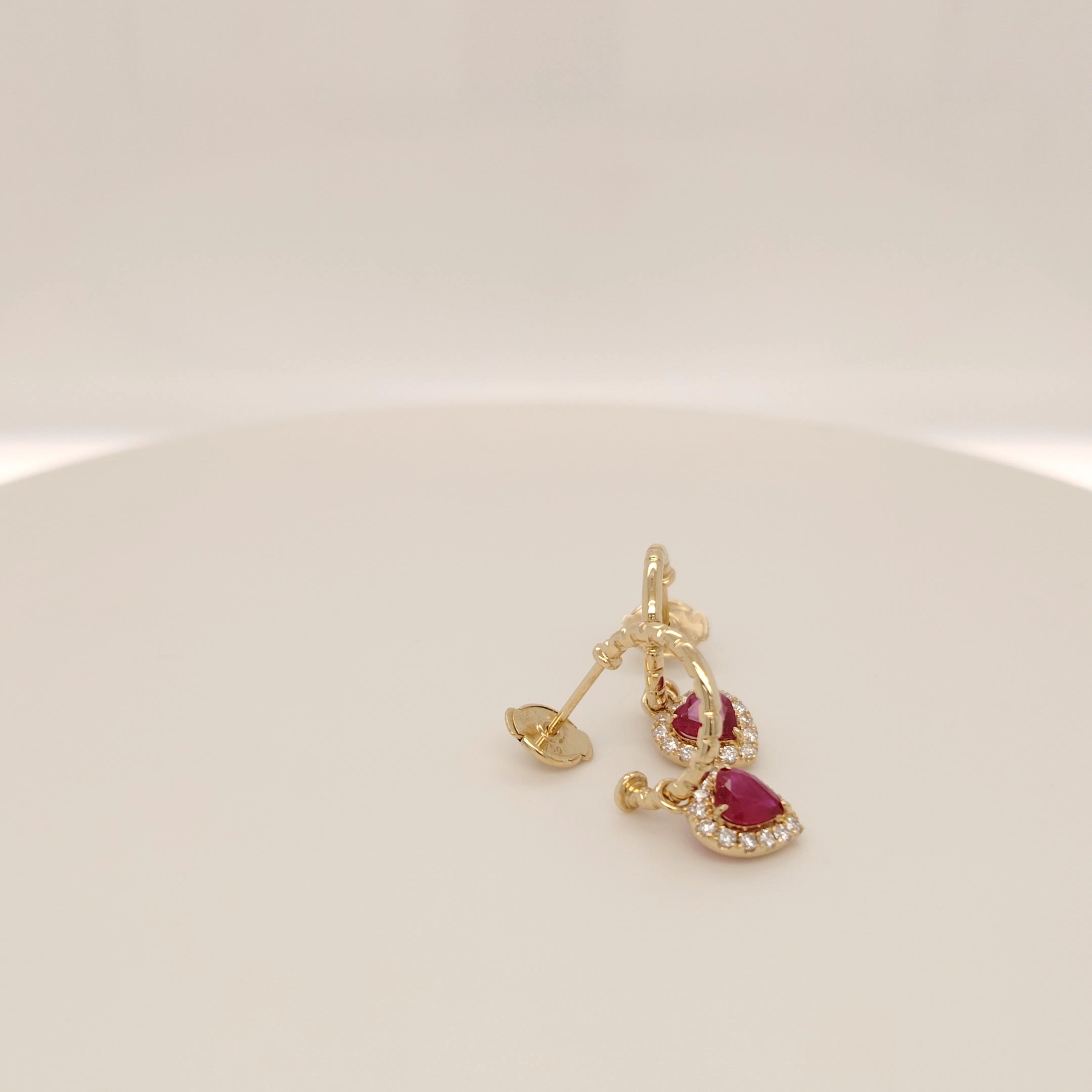 Ruby Heart Whisper Earrings
