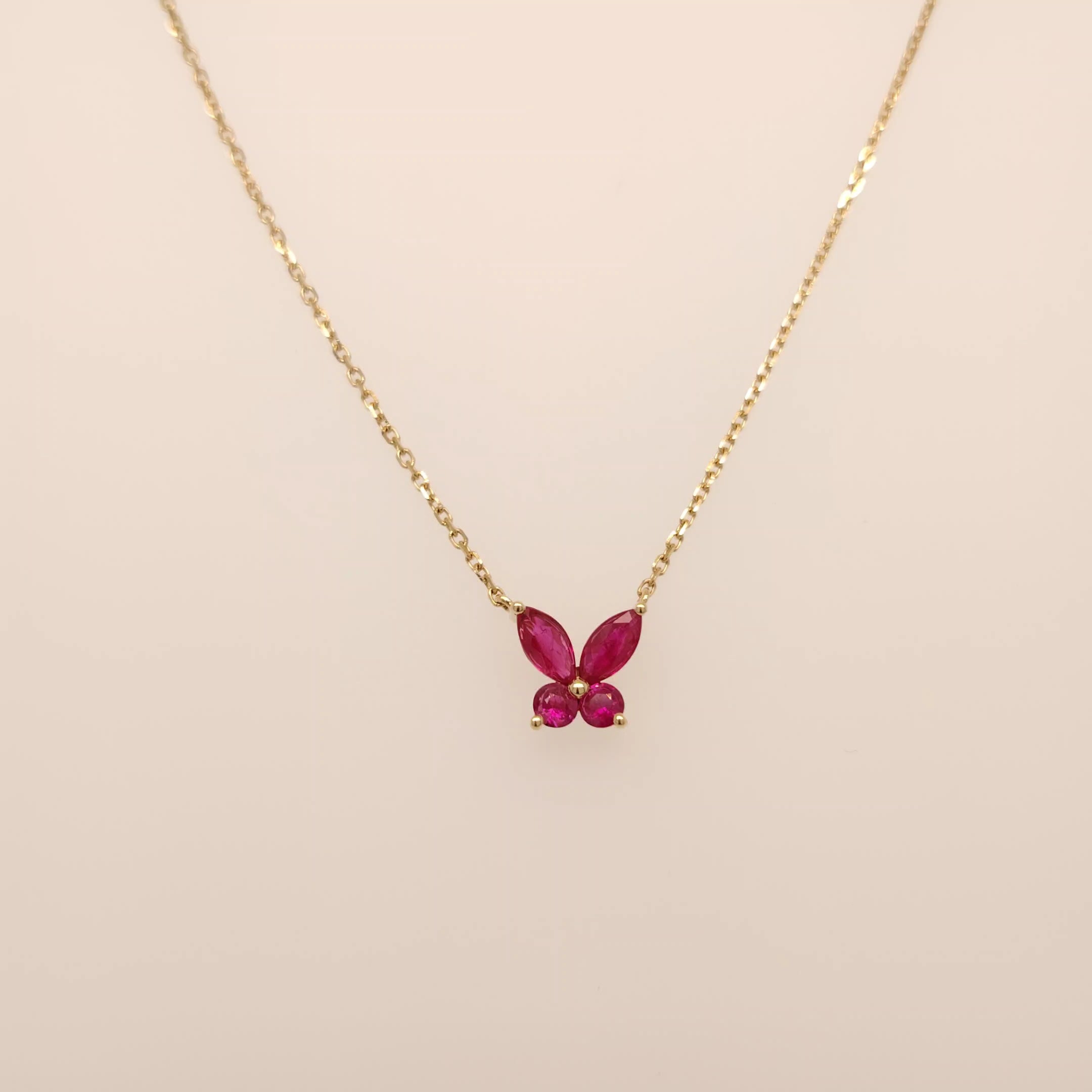 Butterfly Bliss Necklace with Ruby