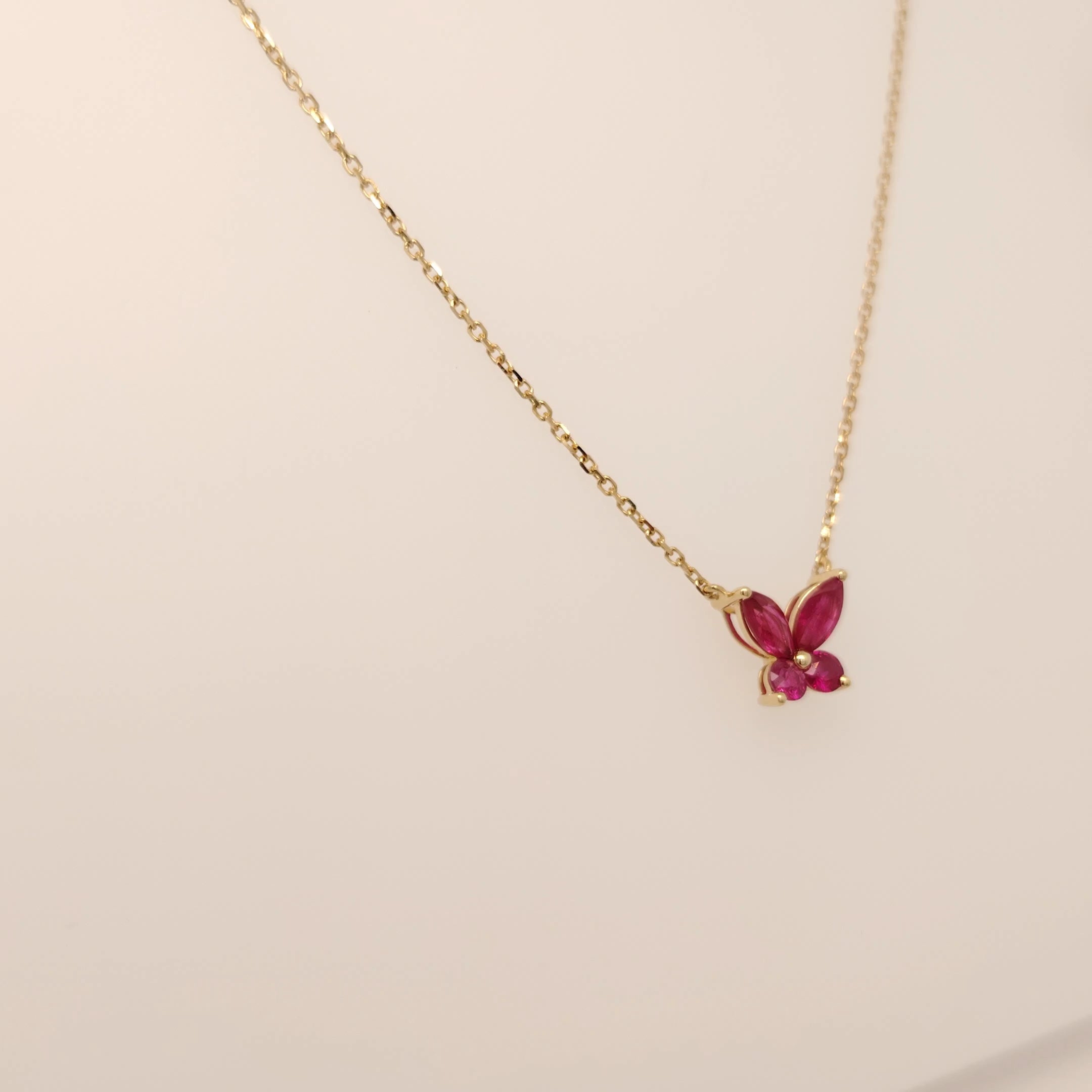 Butterfly Bliss Necklace with Ruby