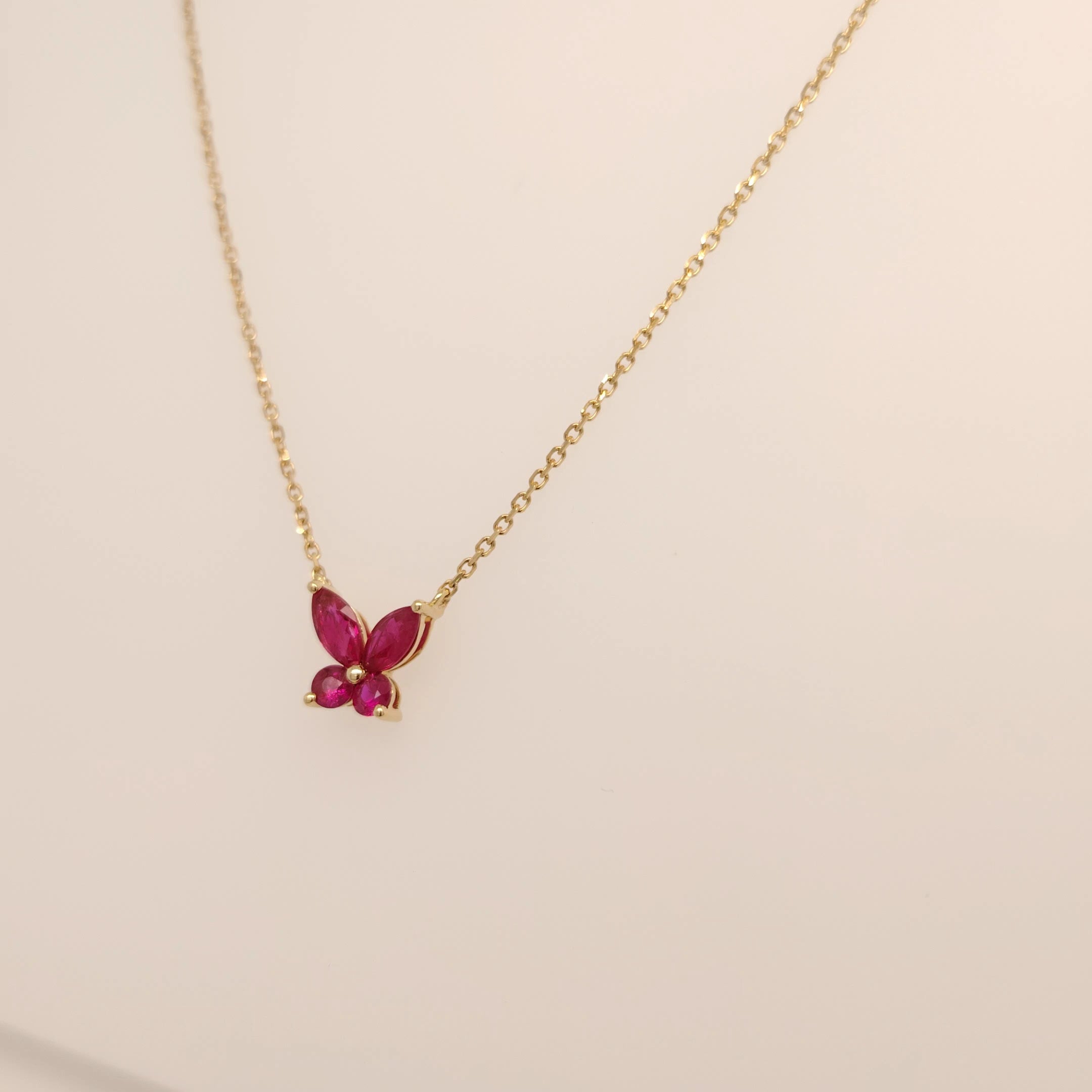 Butterfly Bliss Necklace with Ruby