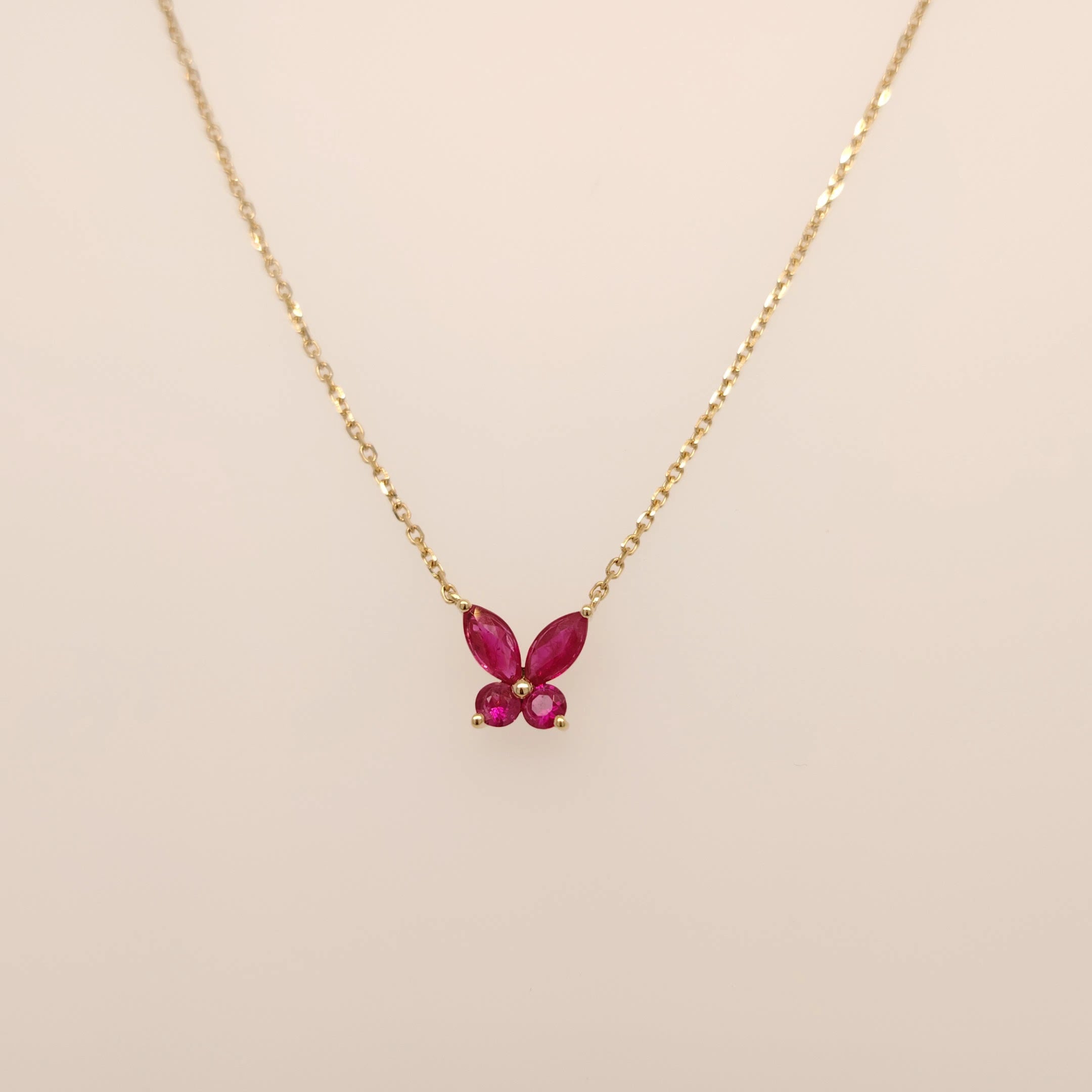 Butterfly Bliss Necklace with Ruby