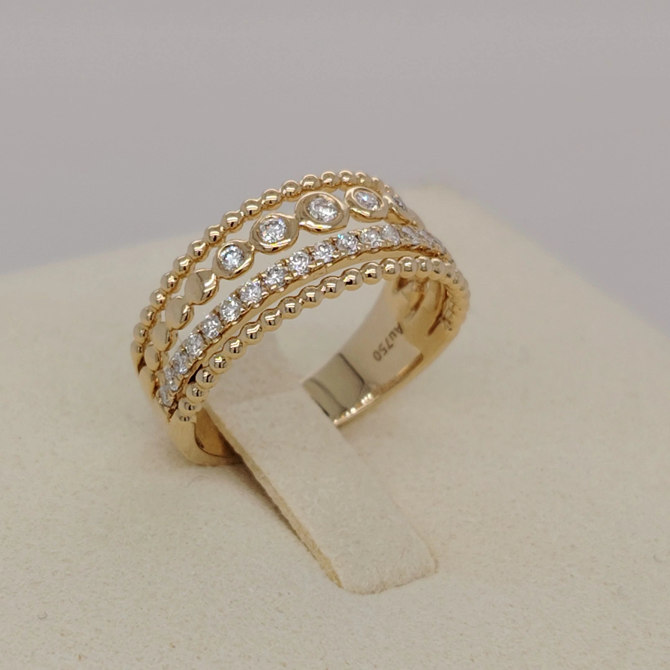 Luminous Cascade Diamond Ring
