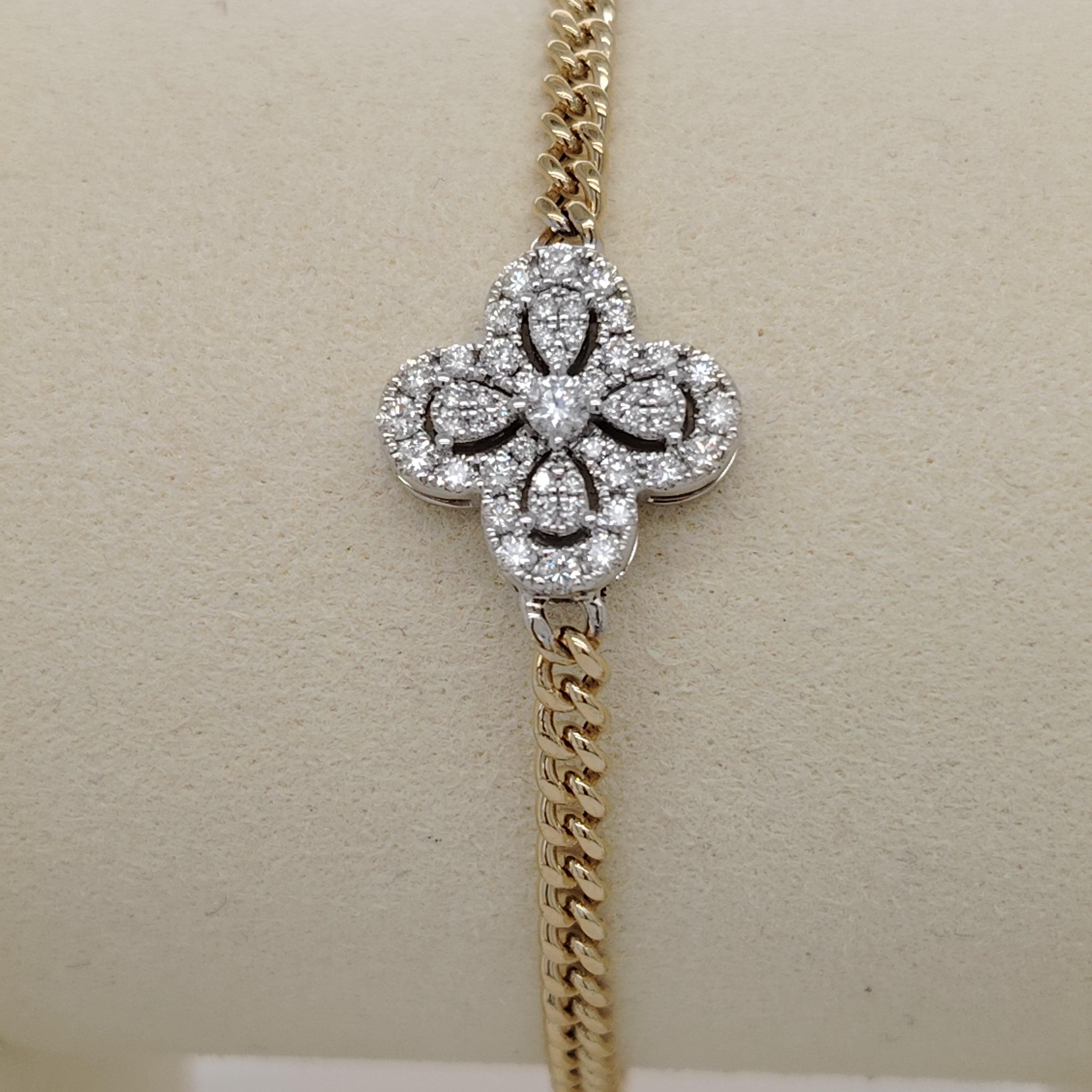 Two-Tone Diamond Quatrefoil Bracelet