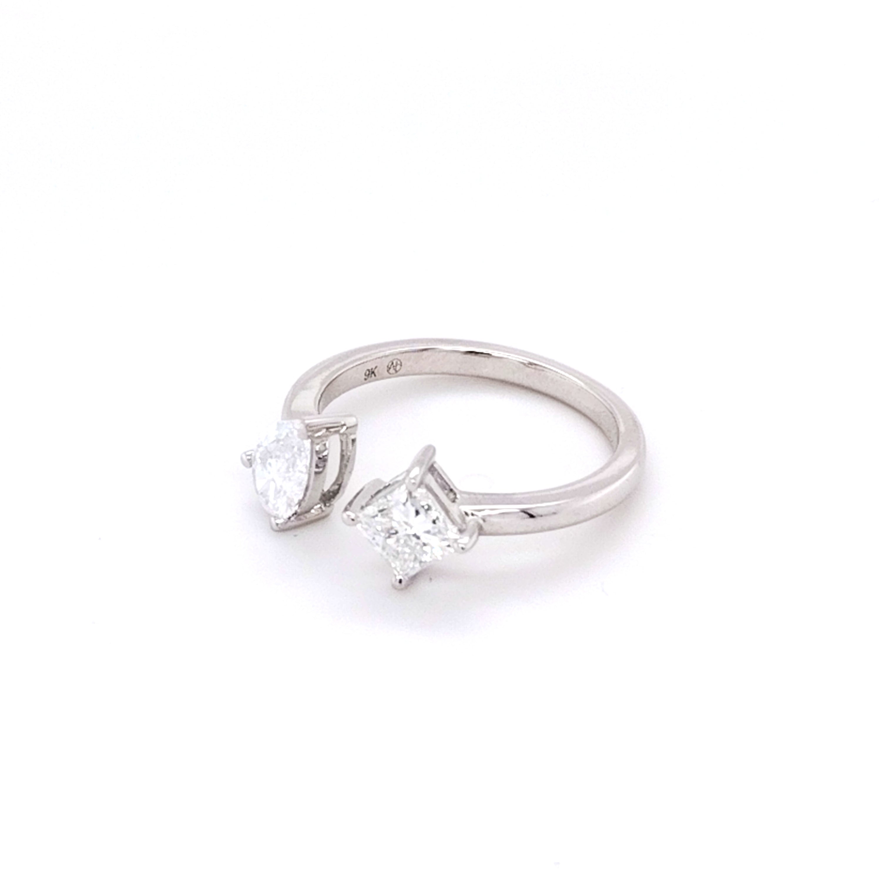 Elegant White Gold Diamond Ring