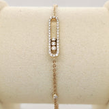 14K Gold Sliding Diamond Bar Bracelet