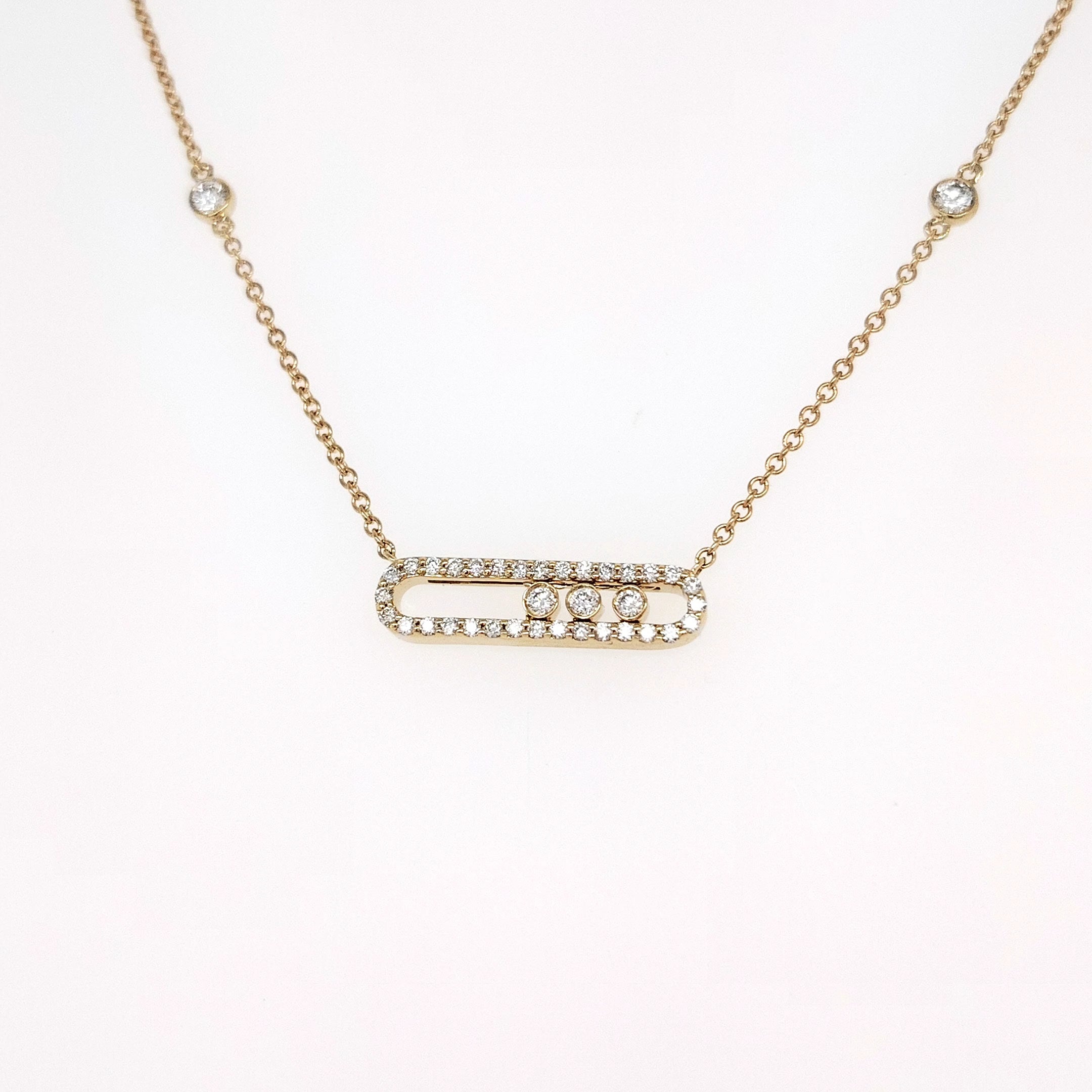 Floating Diamond Bar Necklace
