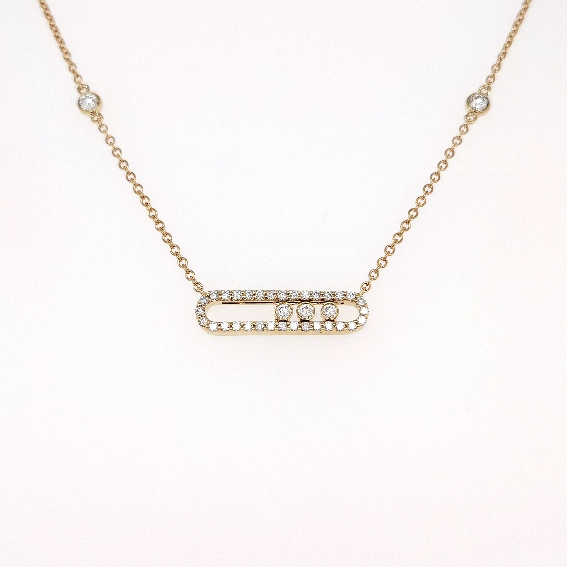 Floating Diamond Bar Necklace