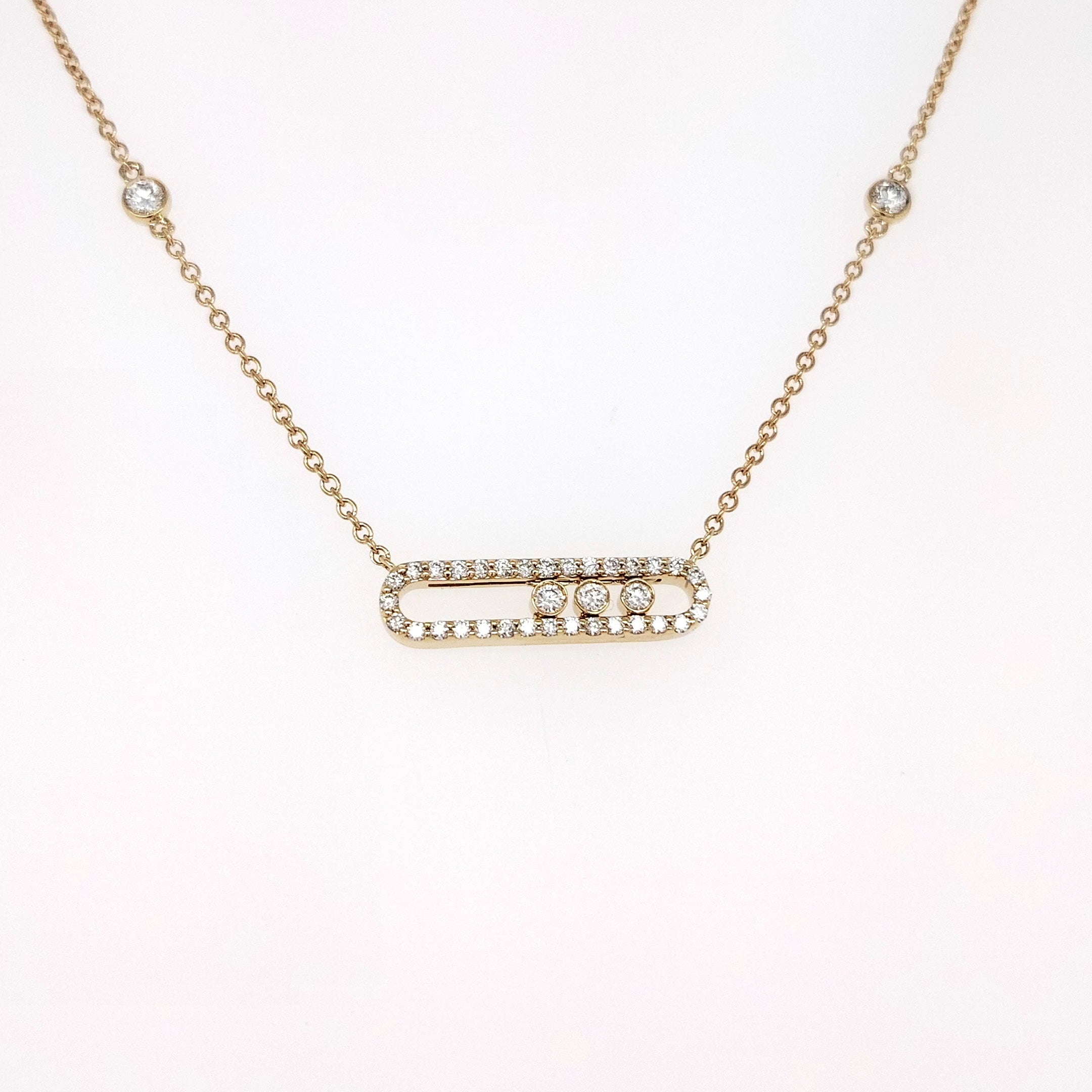Floating Diamond Bar Necklace