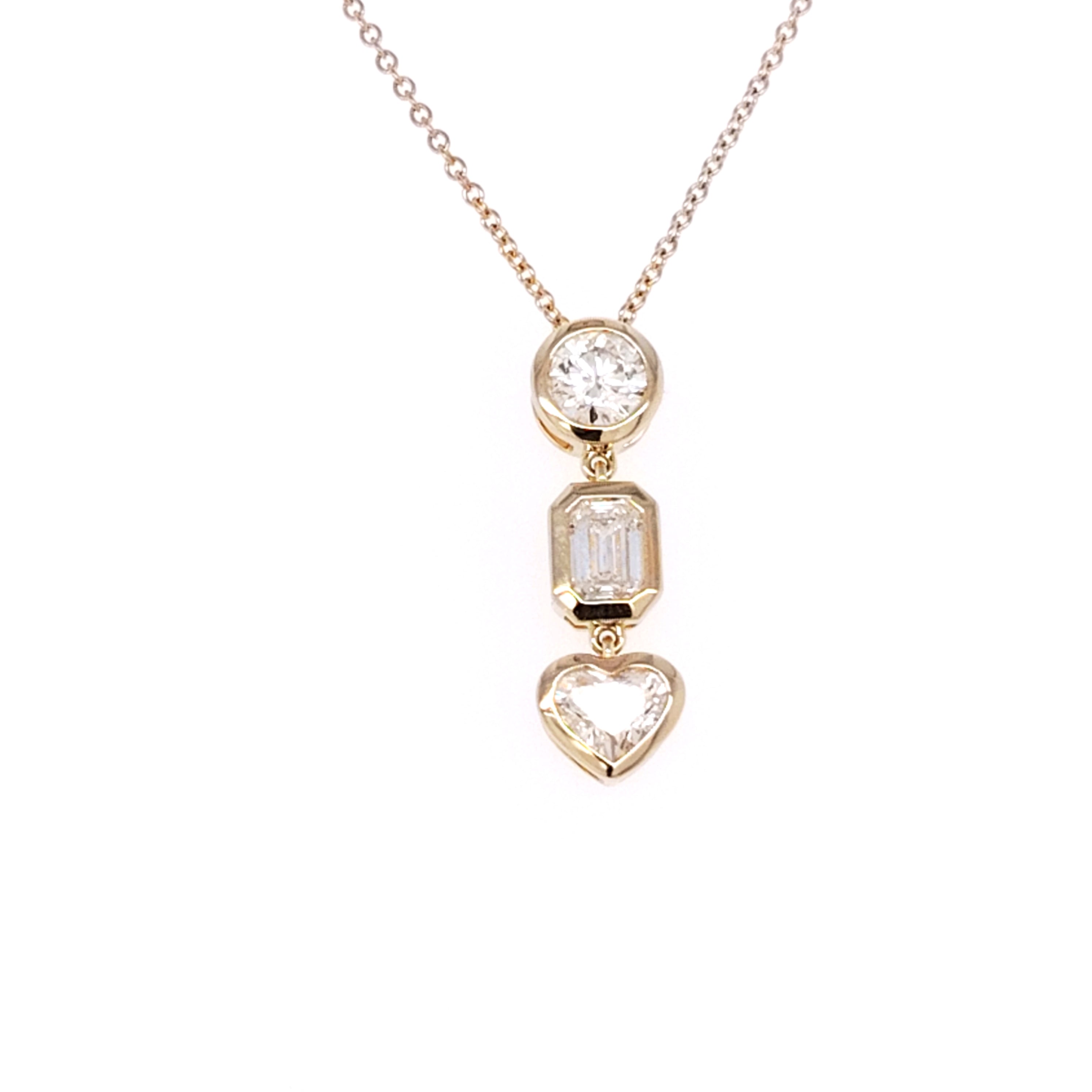 Celestial Trio Bezel Diamond Pendant