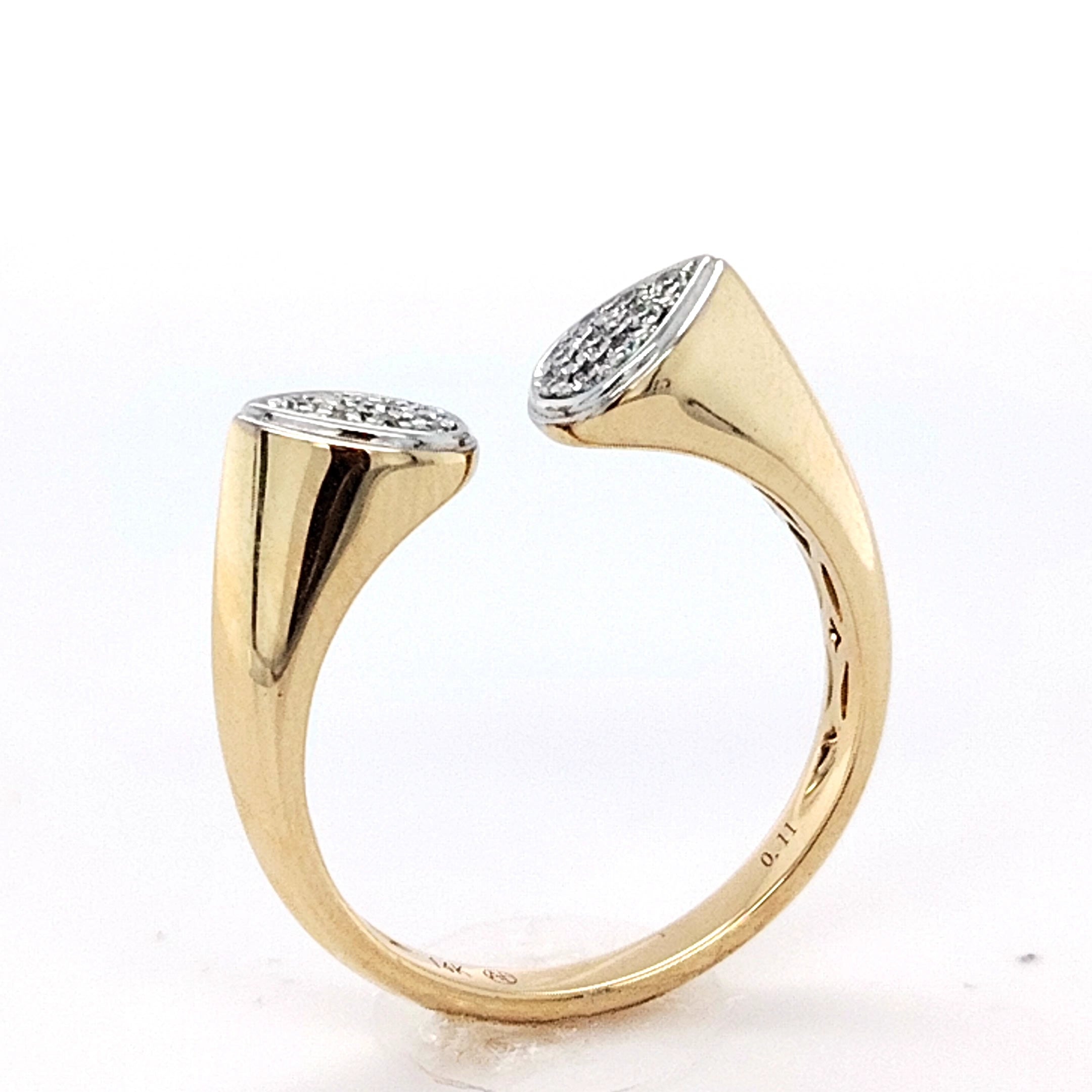 Diamond Teardrop Open Ring