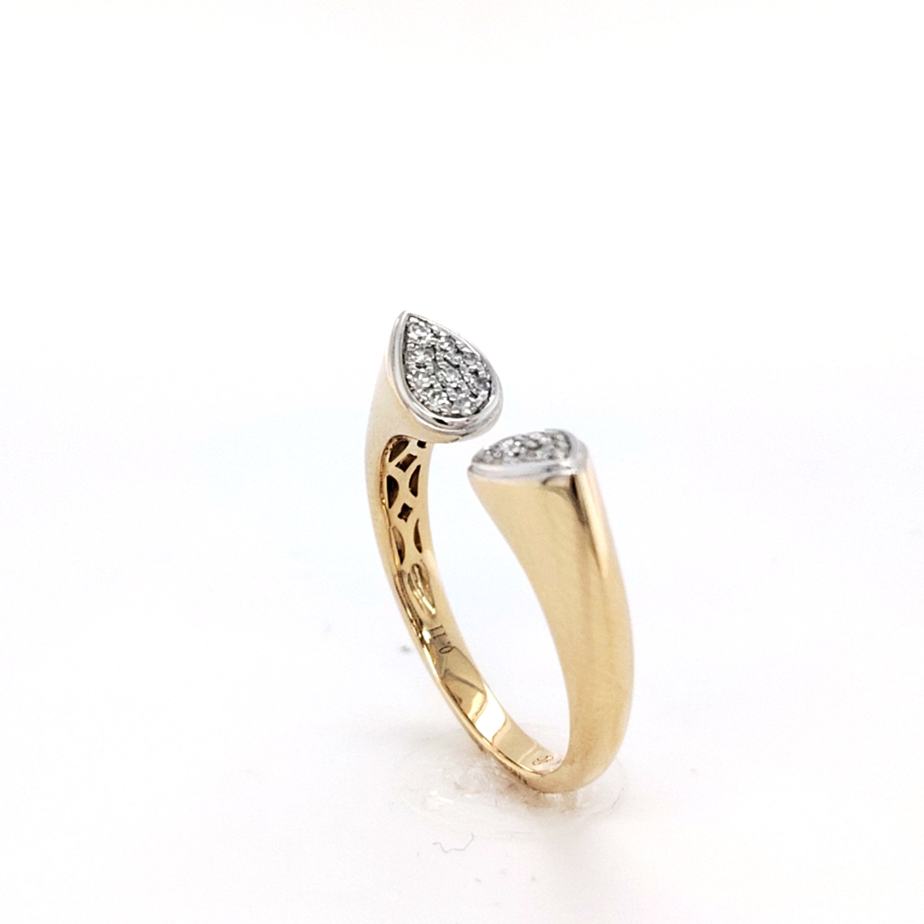 Diamond Teardrop Open Ring