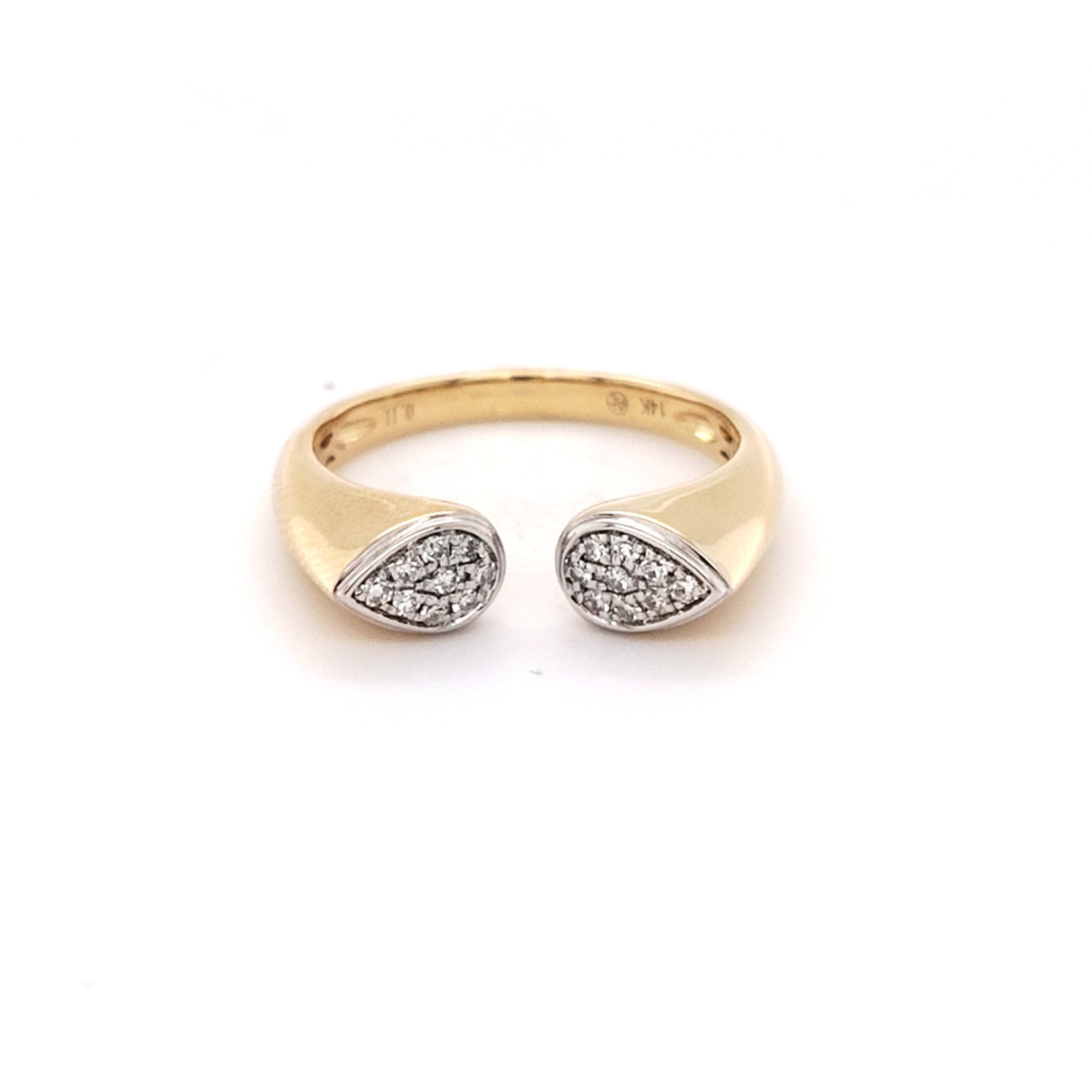 Diamond Teardrop Open Ring