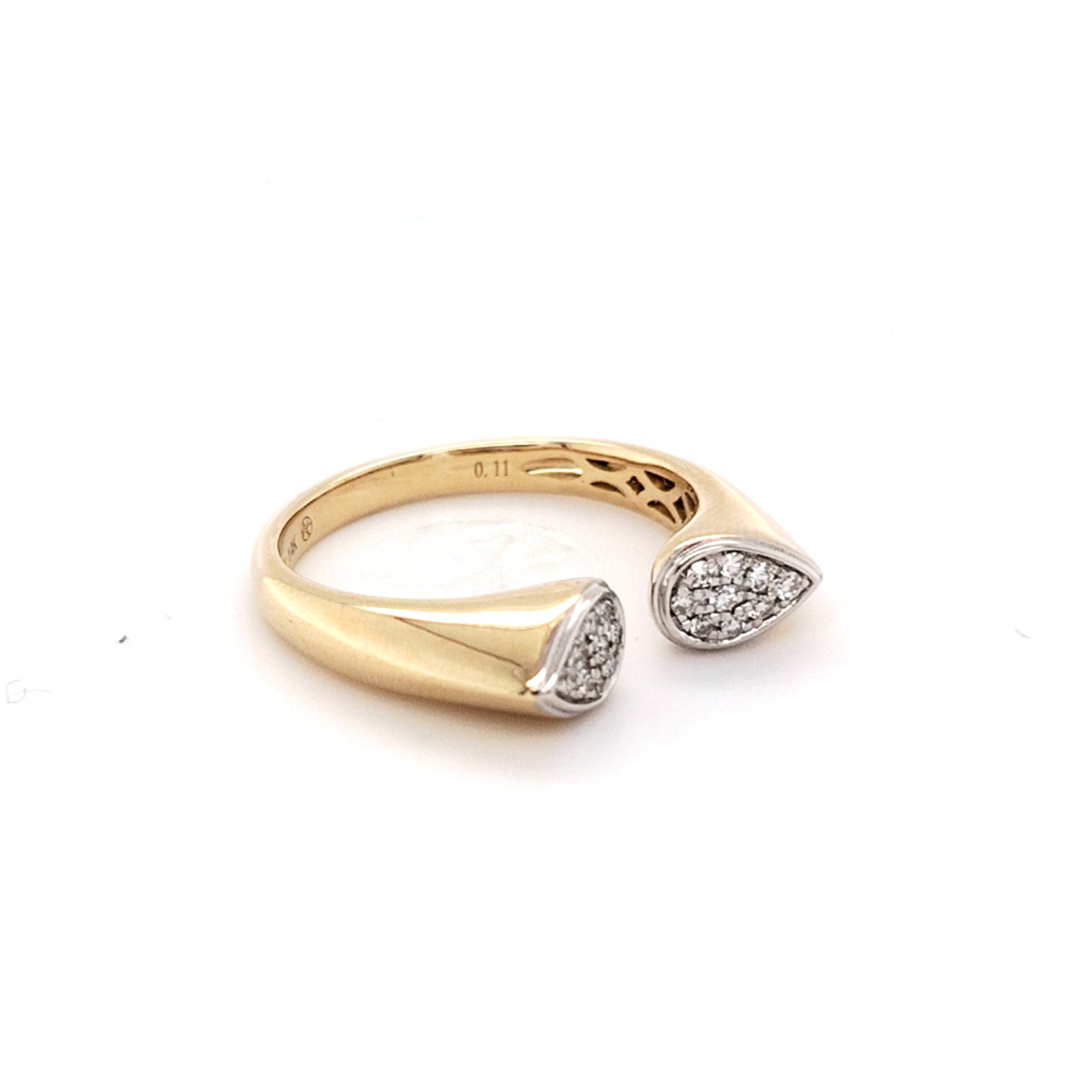 Diamond Teardrop Open Ring