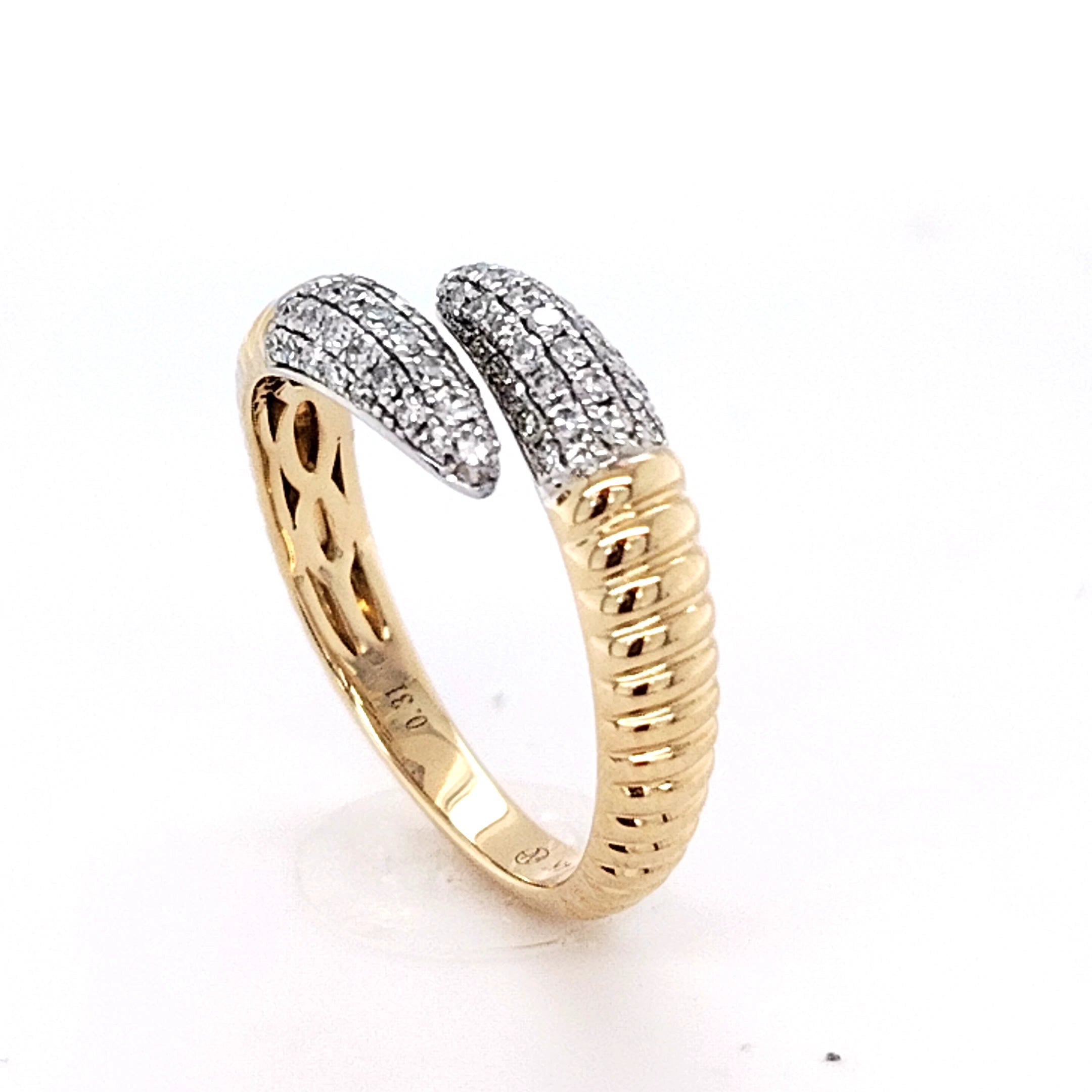 Two-Tone Diamond Bypass Ring