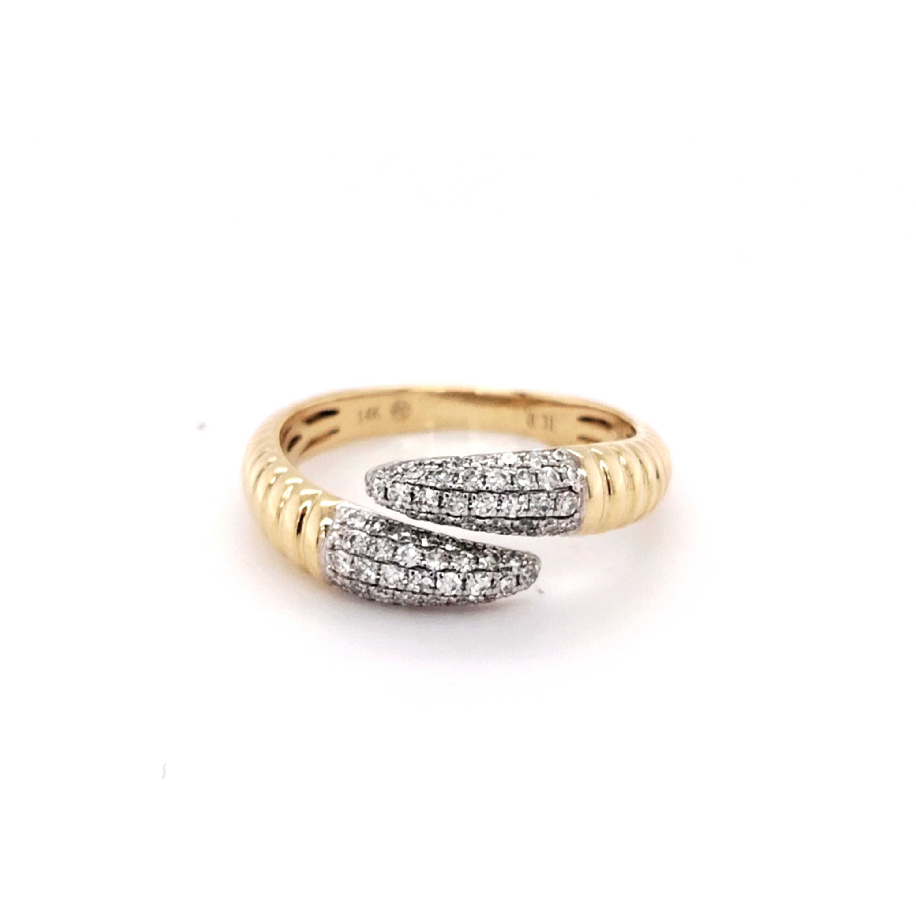 Two-Tone Diamond Bypass Ring