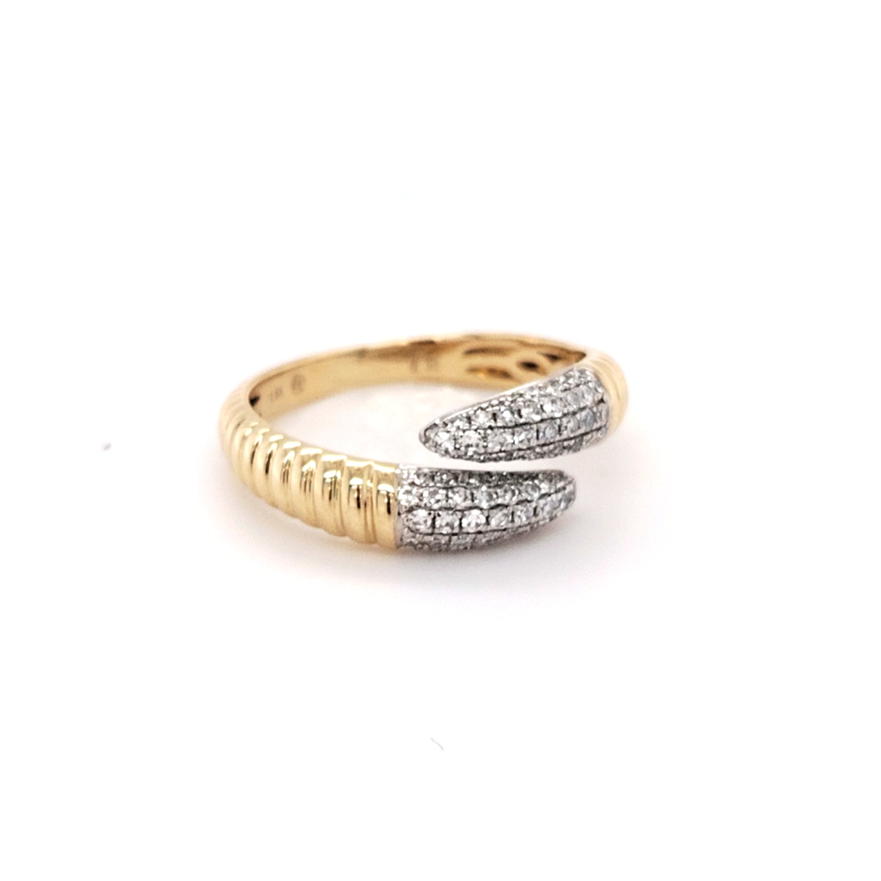Two-Tone Diamond Bypass Ring