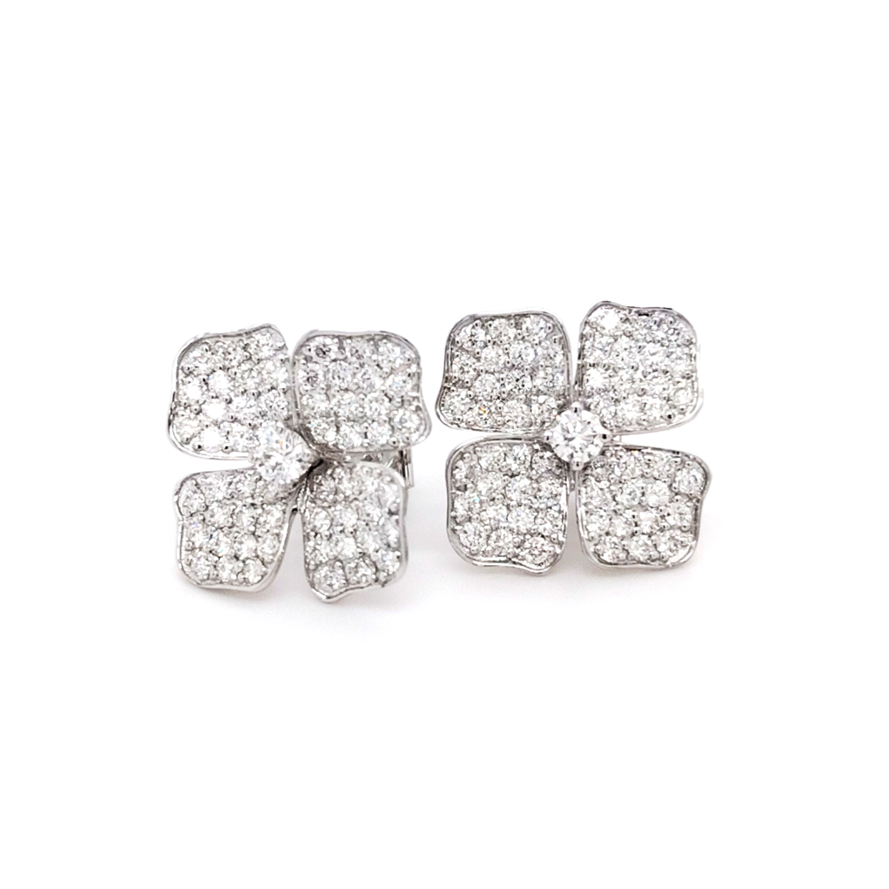 Pavé Flower Stud Earrings