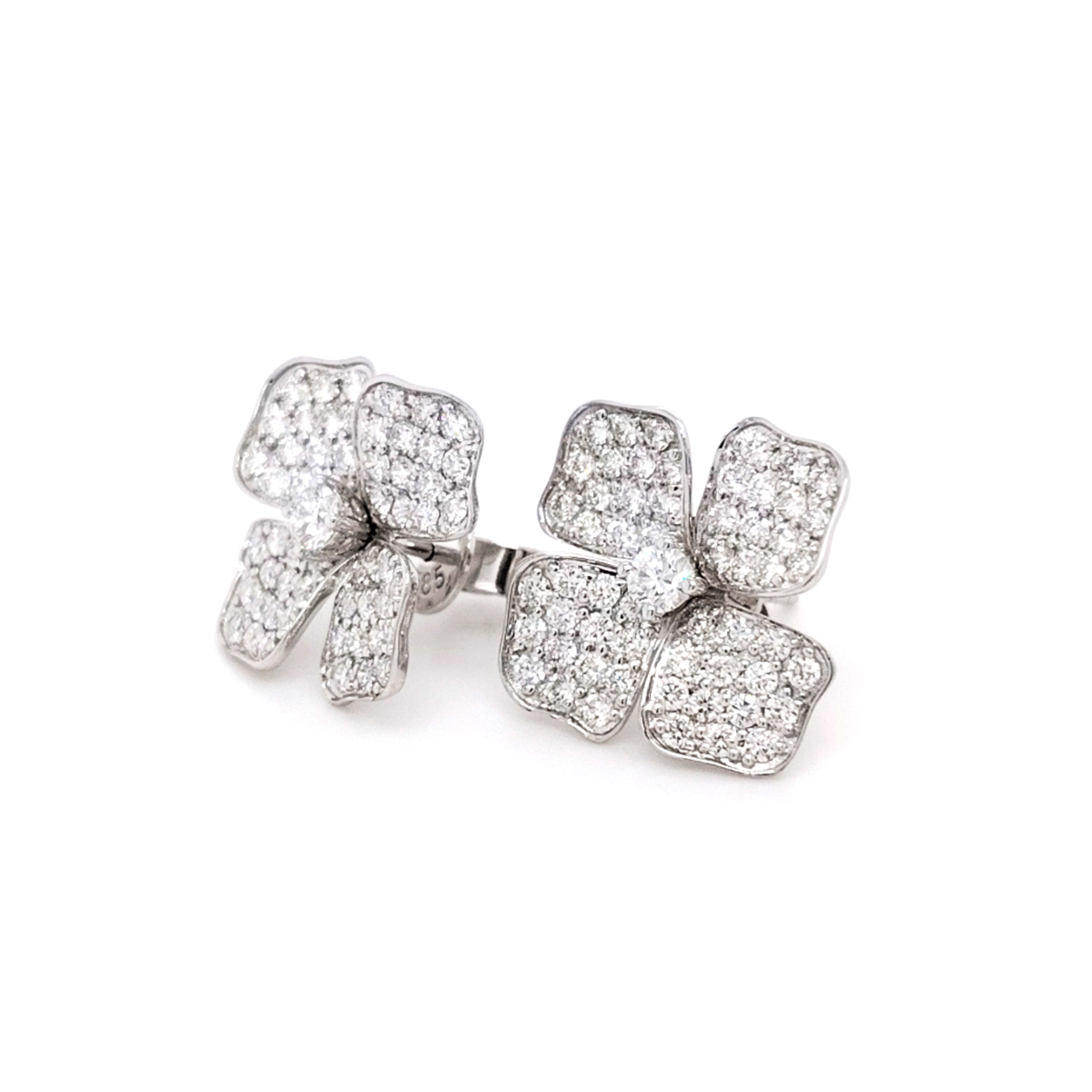 Pavé Flower Stud Earrings